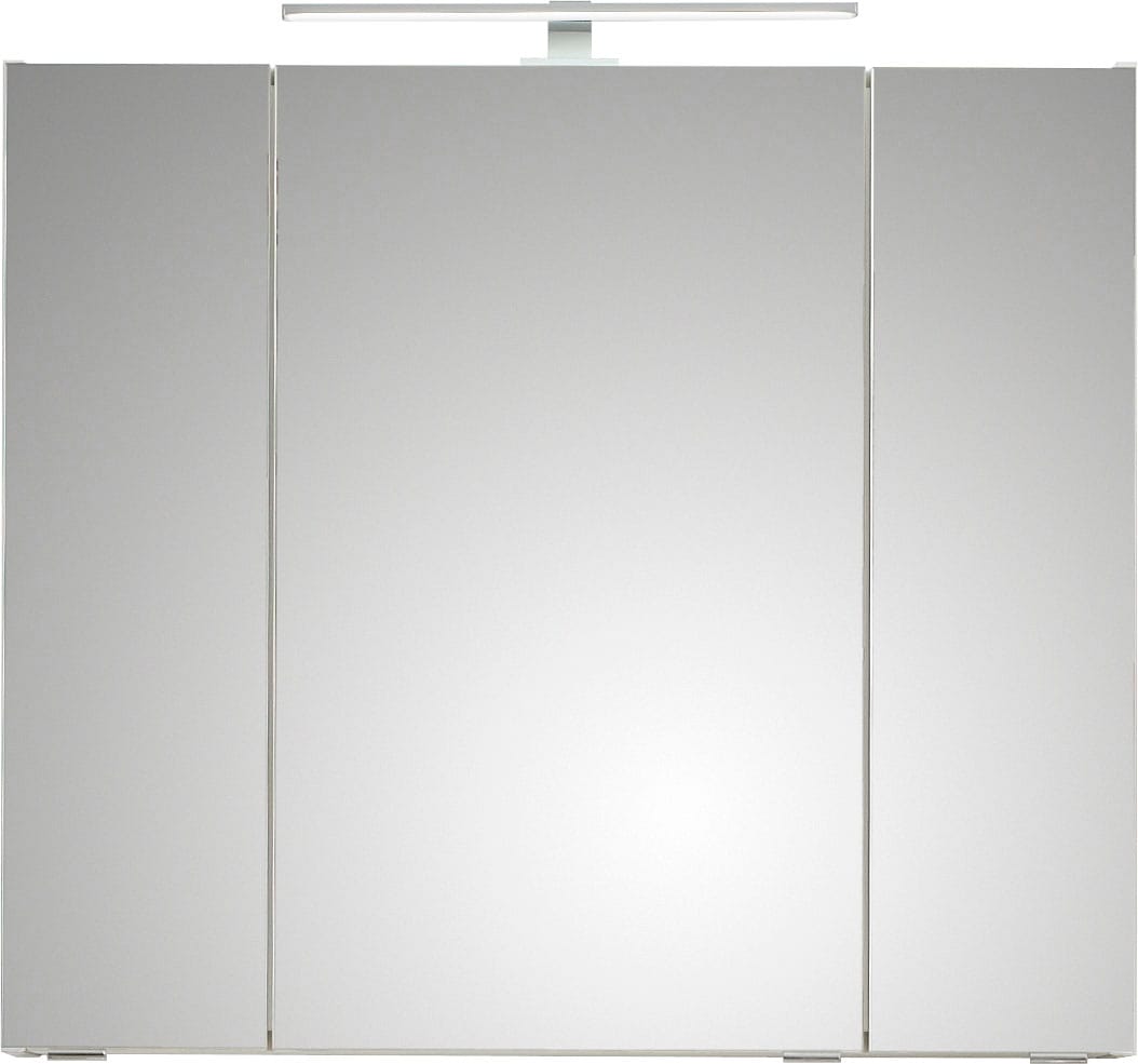Saphir Badmöbel-Set »Quickset 4-teilig, Keramik-Waschtisch und LED-Spiegelschrank«, (5 St.), Unterschrank, Hängeschrank, inkl. Türdämpfer, 5 Türen, 2 Schubladen