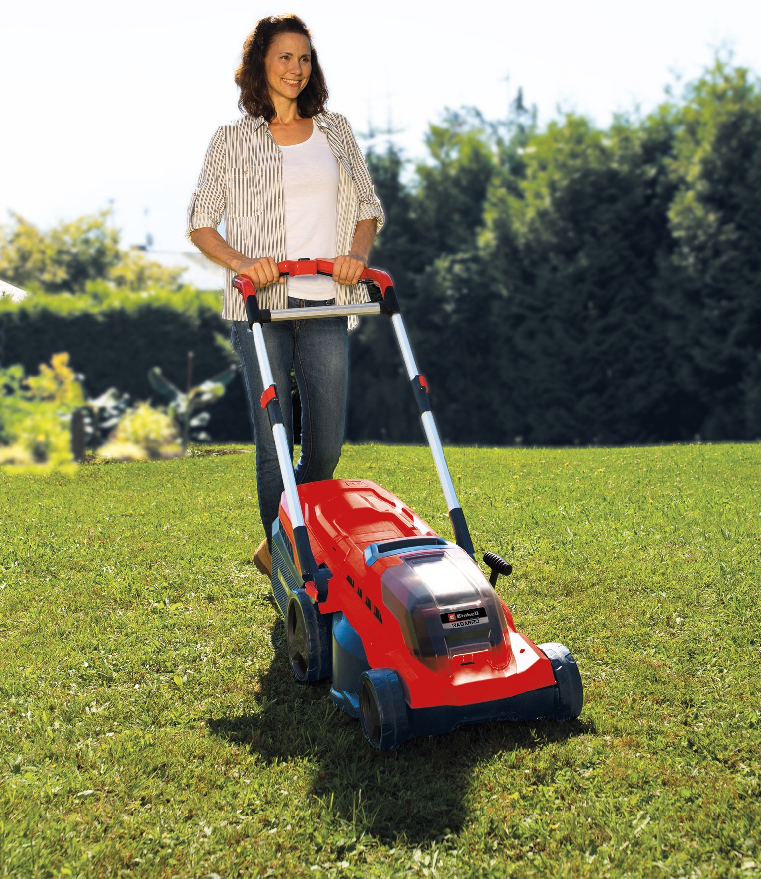 Einhell Akkurasenmäher »RASARRO 36/38 (2x4 Ah)« mit 2 Akkus und Twincharger