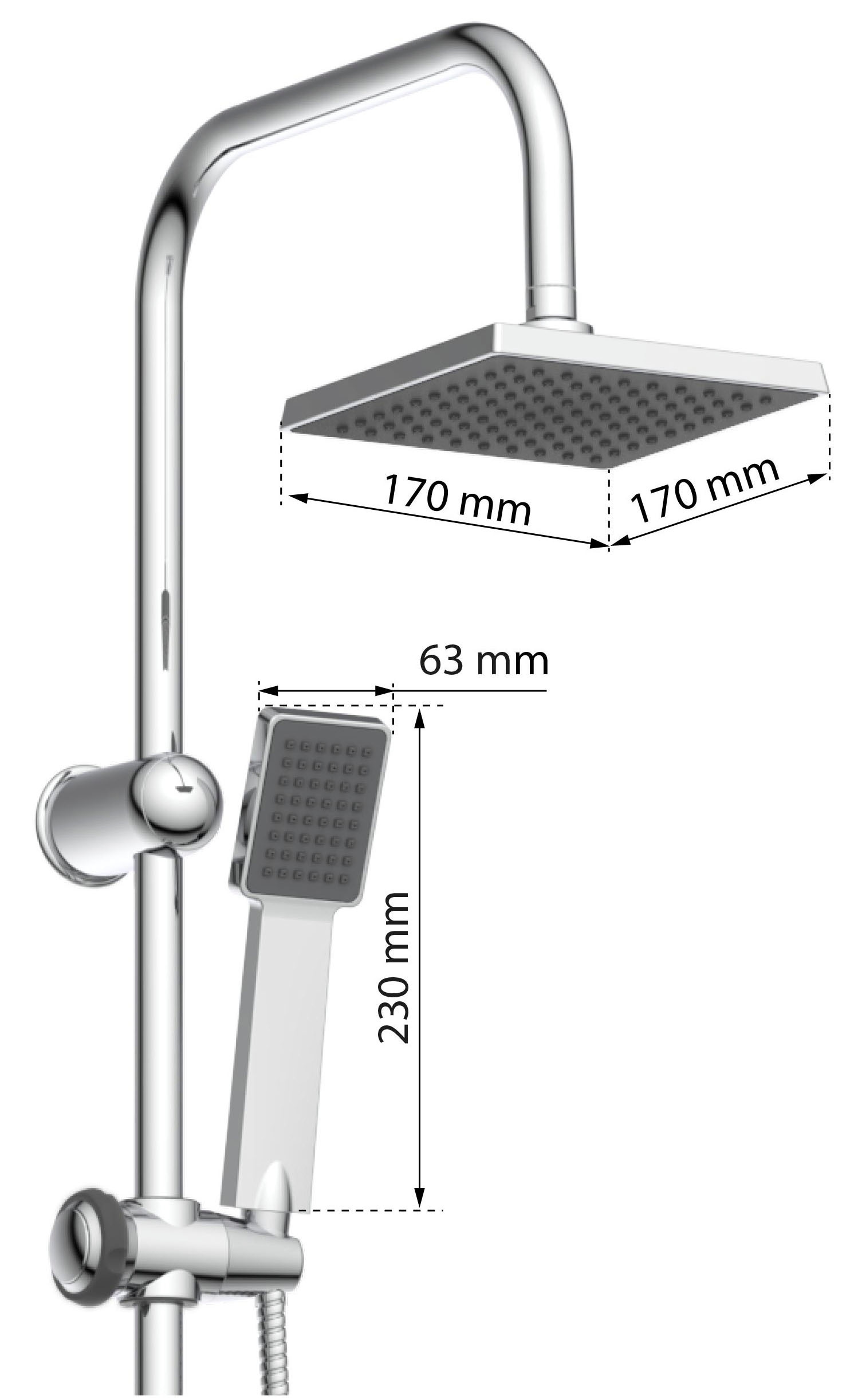 Schütte Brausegarnitur »EASY ENERGY« höhenverstellbar, Antikalk, Edelstahl
