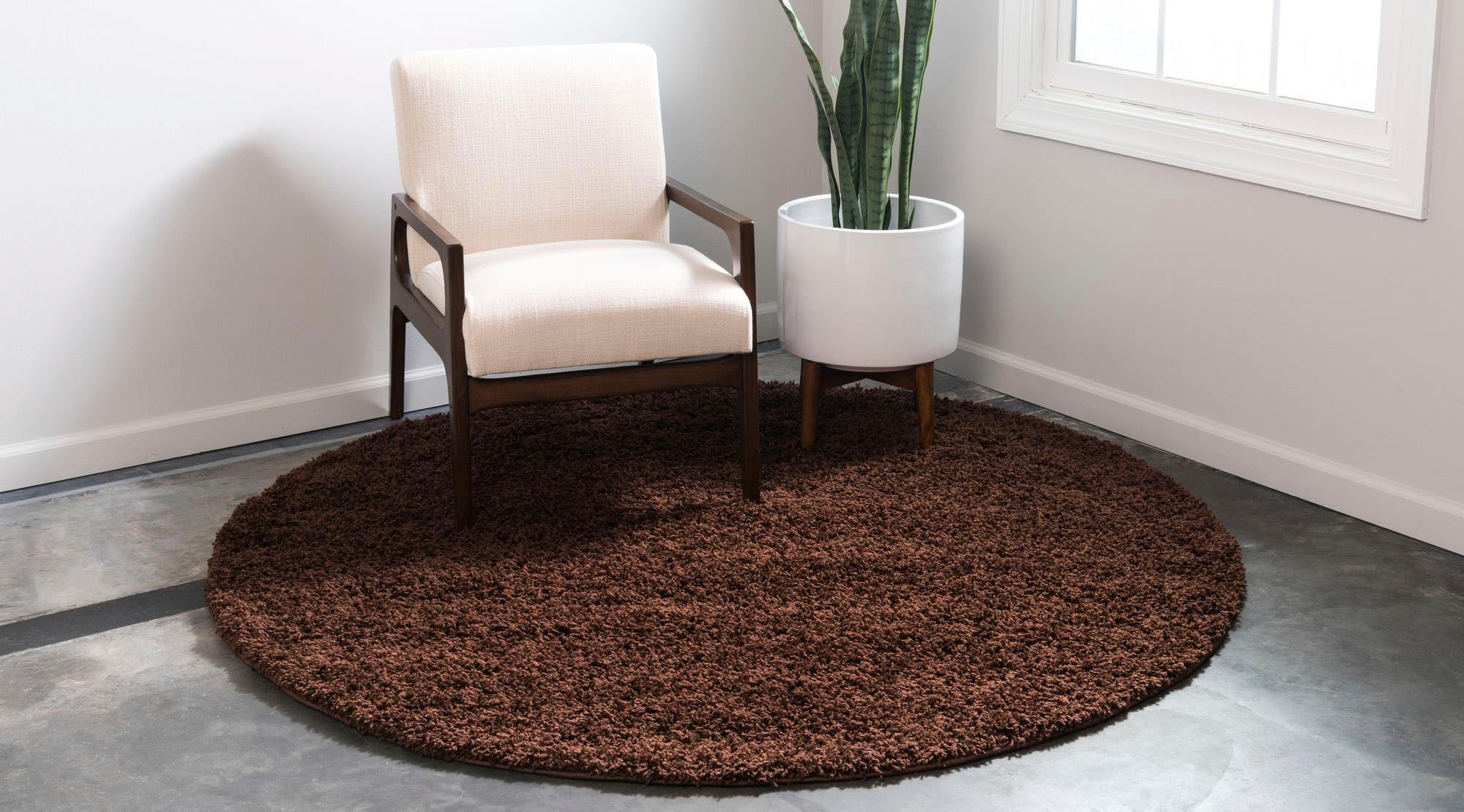 Myflair Möbel & Accessoires Hochflor-Teppich »Shaggy Shag«, rund, 38 mm Höhe, gewebt, Uni Farben, ideal im Wohnzimmer & Schlafzimmer