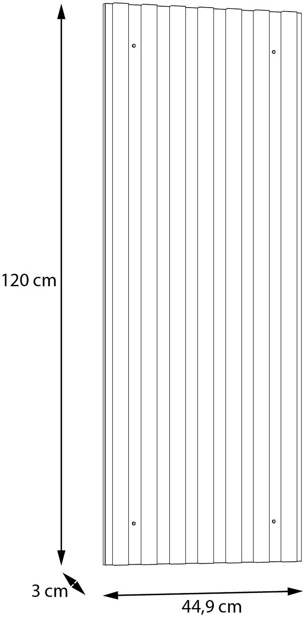 FORTE Wandregal »Wandpaneel«, (B/H/T 44,9/120/3 cm), Wandverkleidung, Innendekoration, Höhe 120cm, einfache Montage