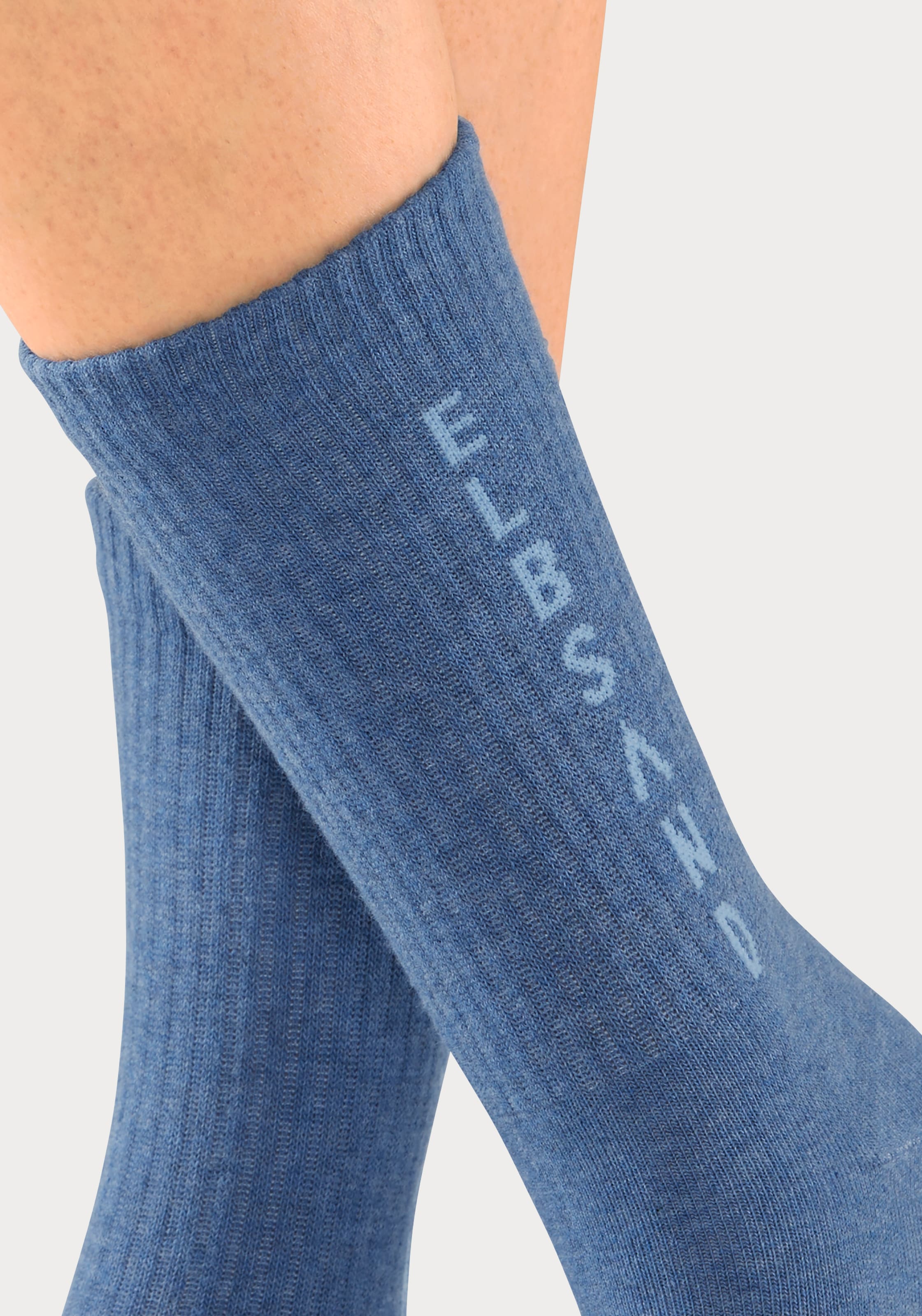 Elbsand Socken, (Packung, 3 Paar), mit eingestricktem Schriftzug