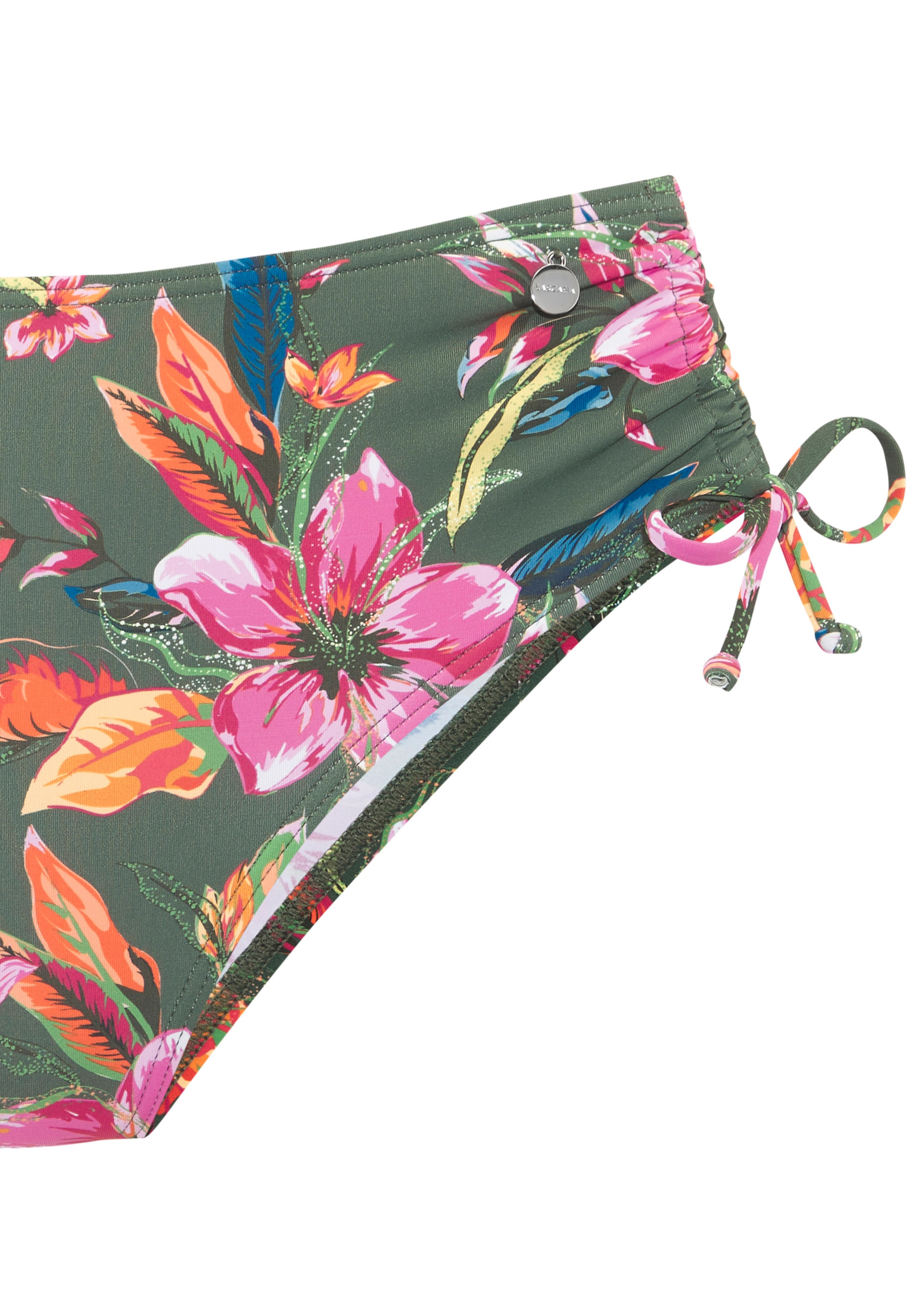 LASCANA Bikini-Hose »Malia« mit seitlicher Raffung mit tropischem Print