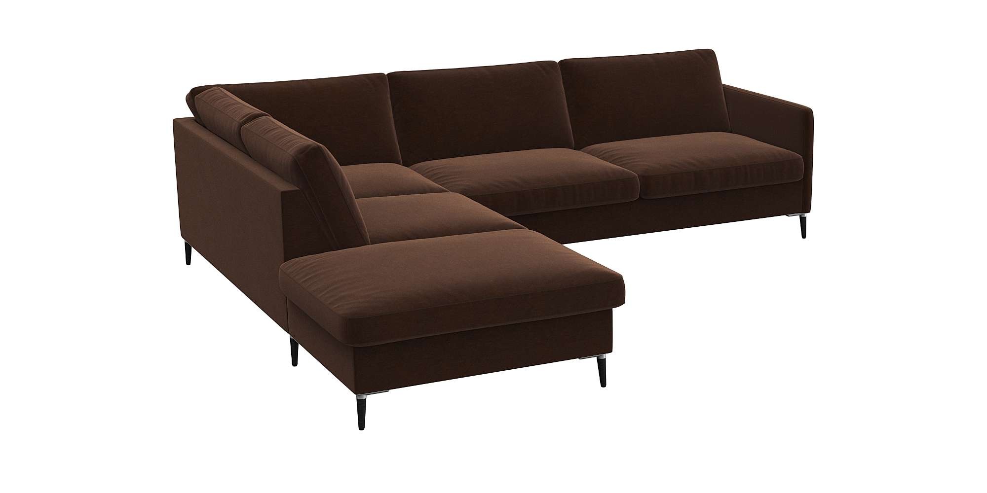 FLEXLUX Ecksofa »Fiore, L-Form«, schmale Armlehnen, Kaltschaum, Füße Alu+schwarz