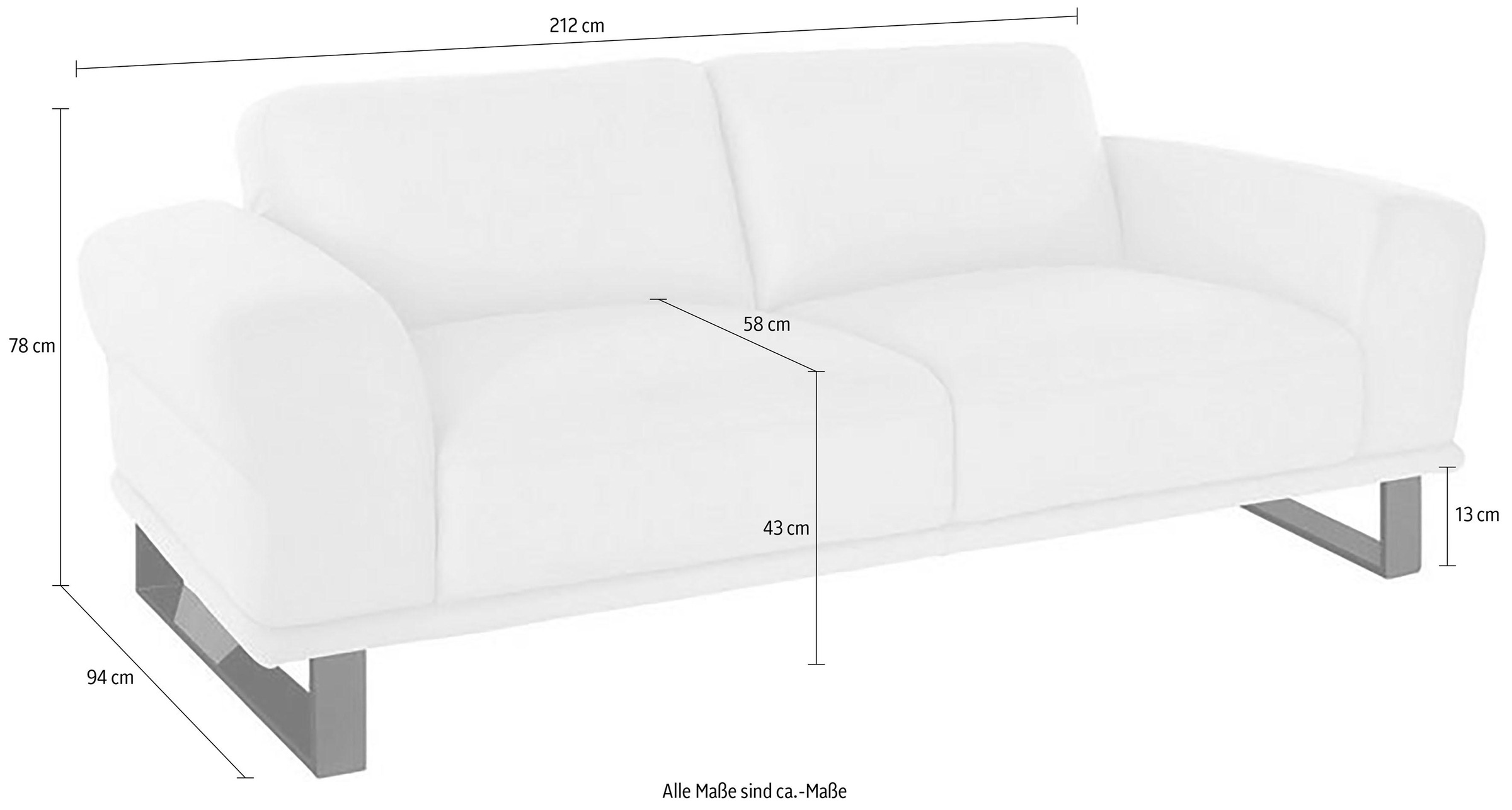 W.SCHILLIG 2,5-Sitzer »montanaa«, mit Metallkufen in Bronze pulverbeschichtet, Breite 212 cm