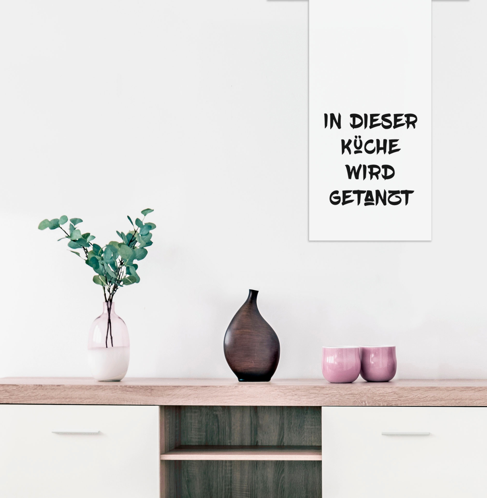 queence Wanddekoobjekt »In dieser Küche wird getanzt«, Stahlschild, Blechschild, Spruch, Witzig, Wanddeko, retro, 20x30cm