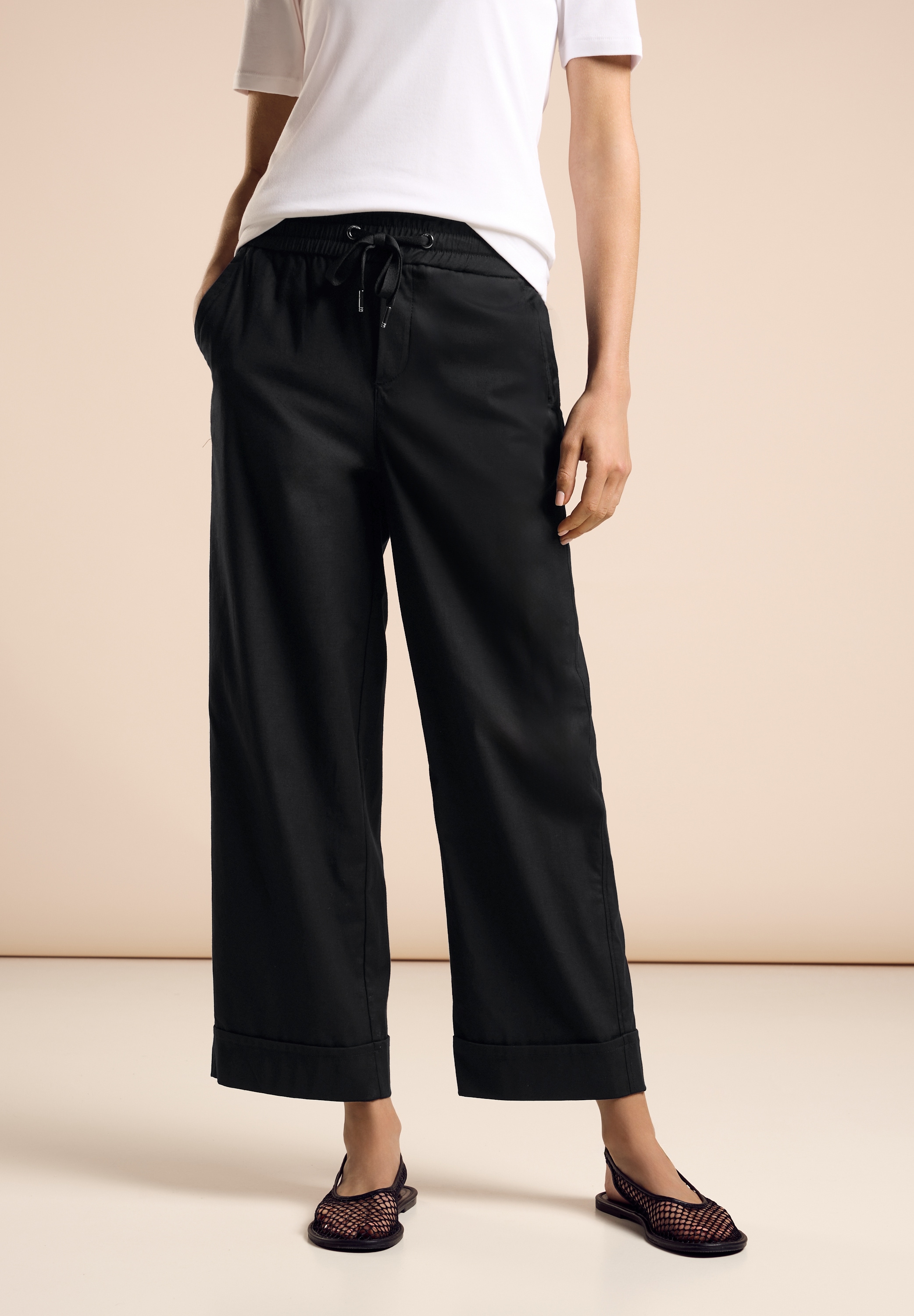 STREET ONE Sweathose, mit Raffung am Bund