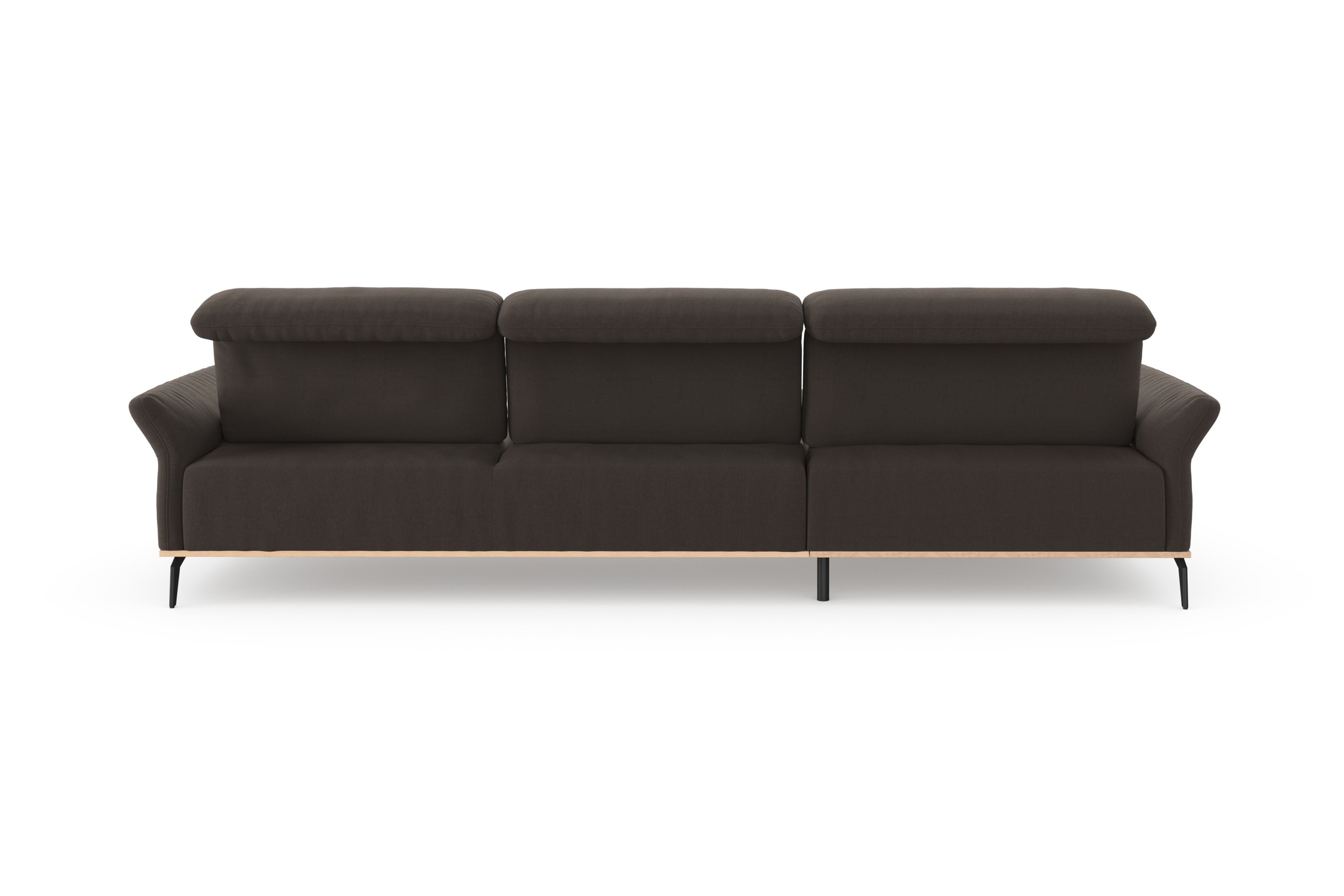 PLACES OF STYLE Ecksofa »Fjord L-Form« massiv, wahlweise mit Armlehnfunktion, Kopf- Sitztiefenverstellung