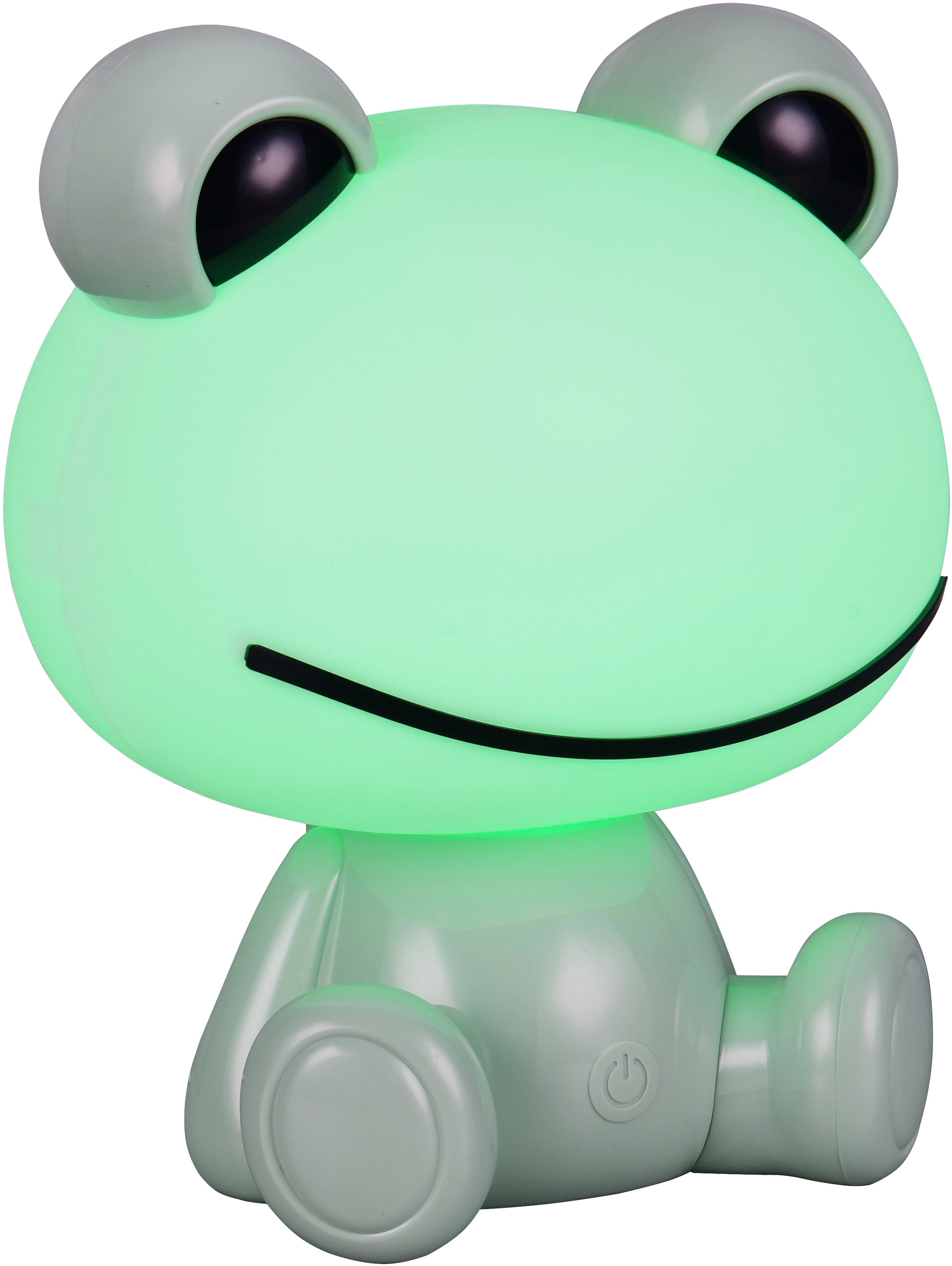 REALITY Leuchten LED Tischleuchte »HOPPER, Kinderzimmer Tischleuchte Nachttischleuchte Frosch Optik, RGB«, 1 flammig, Leuchtmittel LED-Board | LED fest integriert, 0,3W 30 Lumen warmweiß 3000K, RGB Farbwechsel Modus, USB-Anschluss