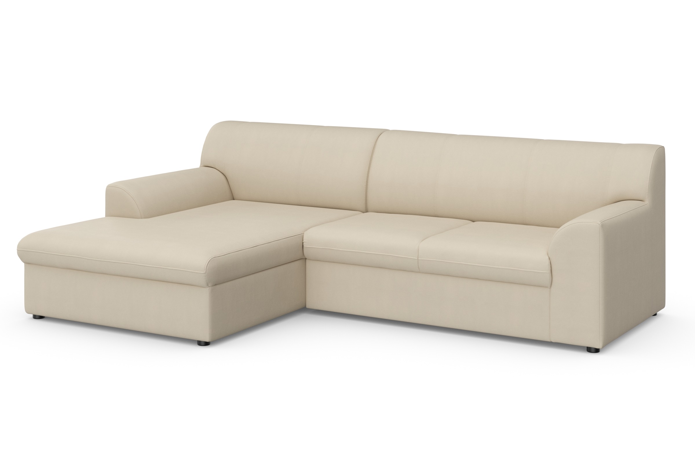 DOMO collection Ecksofa »Topper, elegant und zeitlos, kompaktes Stellmaß 245/155cm, L-Form«, mit Recamiere, wahlweise mit Schlaffunktion