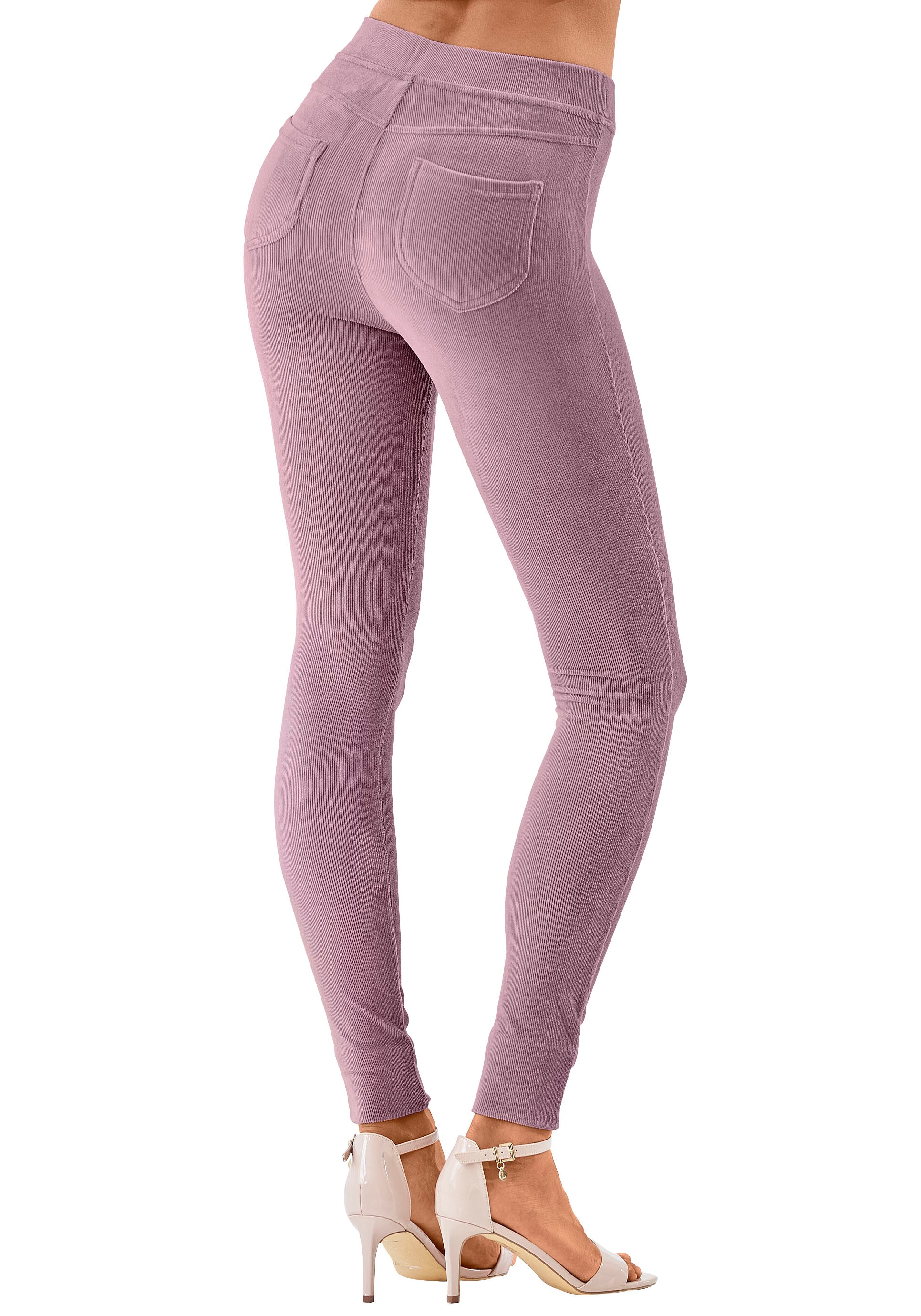 Leggings aus weichem Material in Cord-Optik, Loungewear, Gr. 36/38 - N-Gr, rosa N-Gr