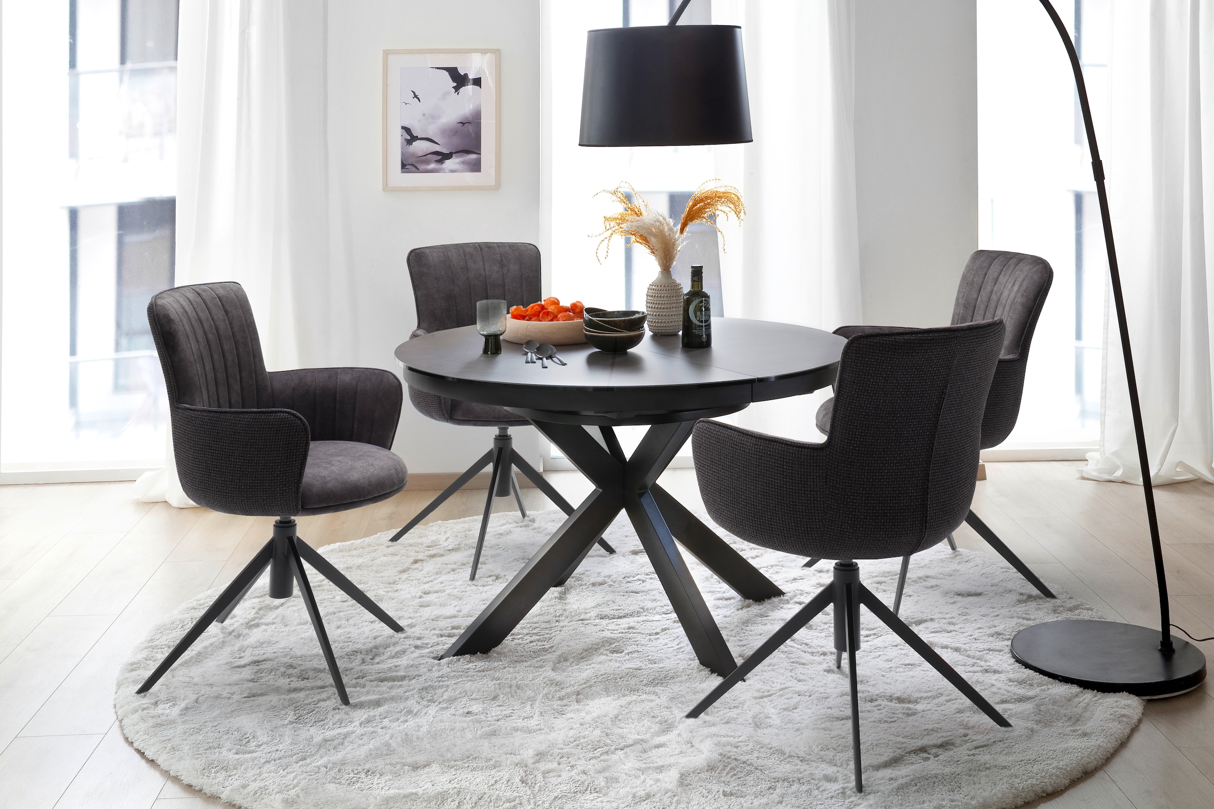 MCA furniture Esszimmerstuhl »Denia«, (Set), 2 St., 2-er Set, Stuhl 360°drehbar  mit Nivellierung, belastbar bis 120 kg online bestellen
