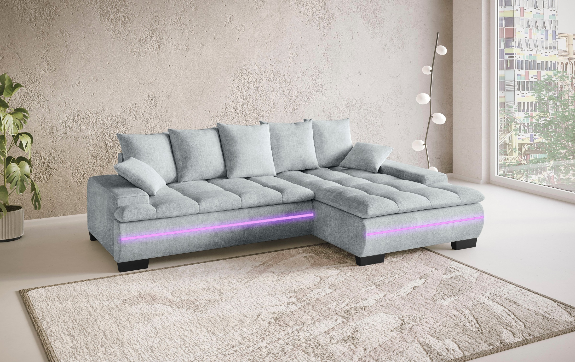Mr. Couch Ecksofa »Haiti II, L-Form«, RGB-LED Beleuchtung, wahlweise mit Ka günstig online kaufen