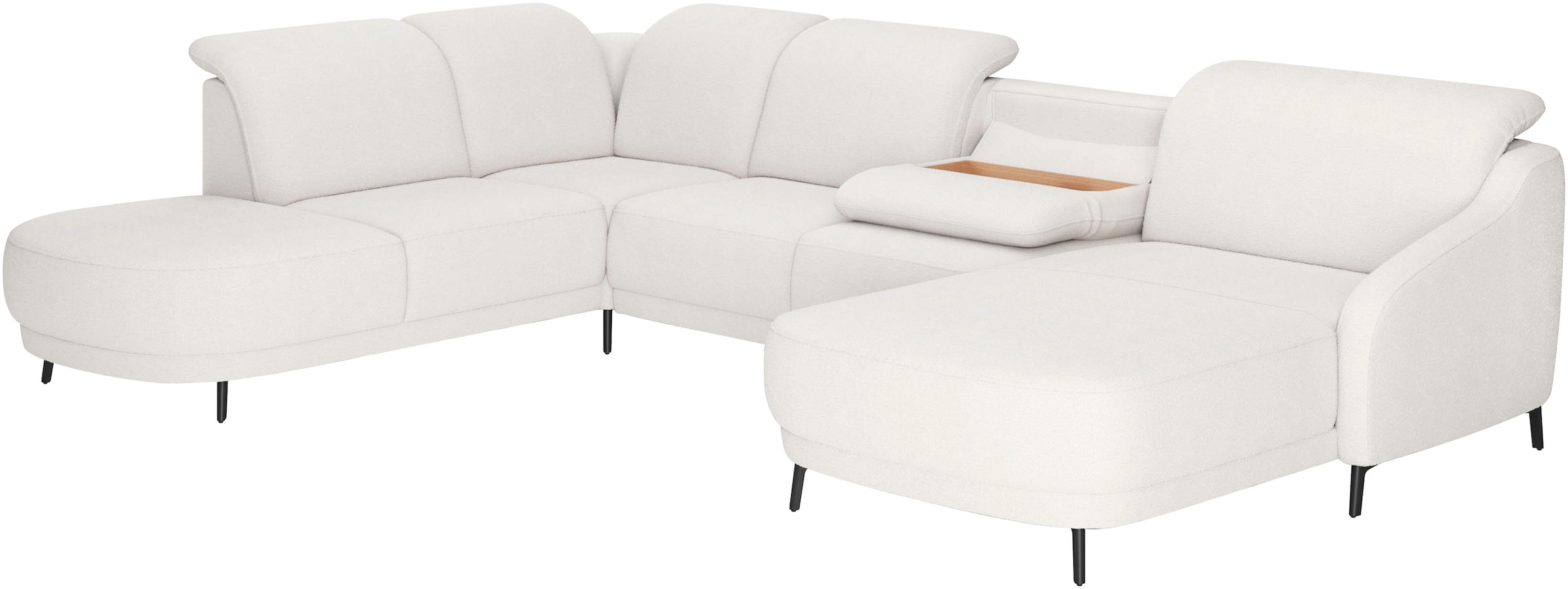 sit&more Wohnlandschaft »Blues U-Form«, inkl. Kopfteilverstellung, wahlweise mit Klapptisch und USB