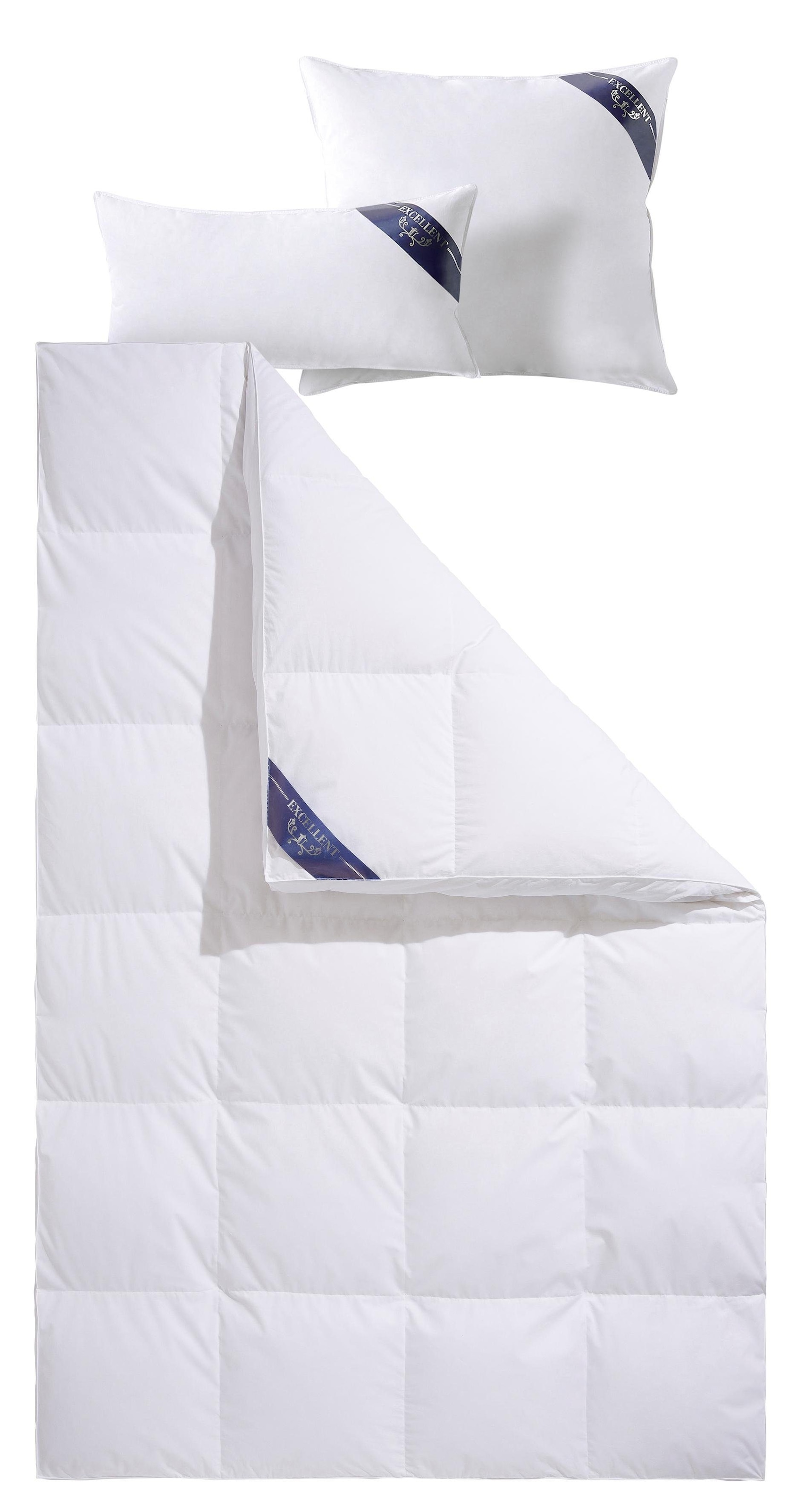 Bettdecken-Set mit jetzt Bettdecke 5 Kopfkissen, erhältlich in im 3-Kammer-Kopfkissen %Sale Excellent Daunenbettdecke Wärmeklassen + »Davos«,