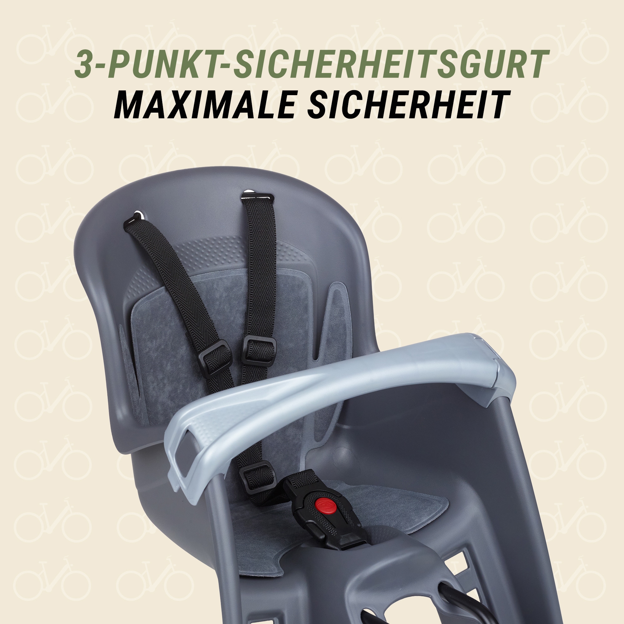 Prophete Fahrradkindersitz »Fahrrad Kindersitz Bilby Junior« verstellbare Fußstützen mit Sicherheitsschnallen