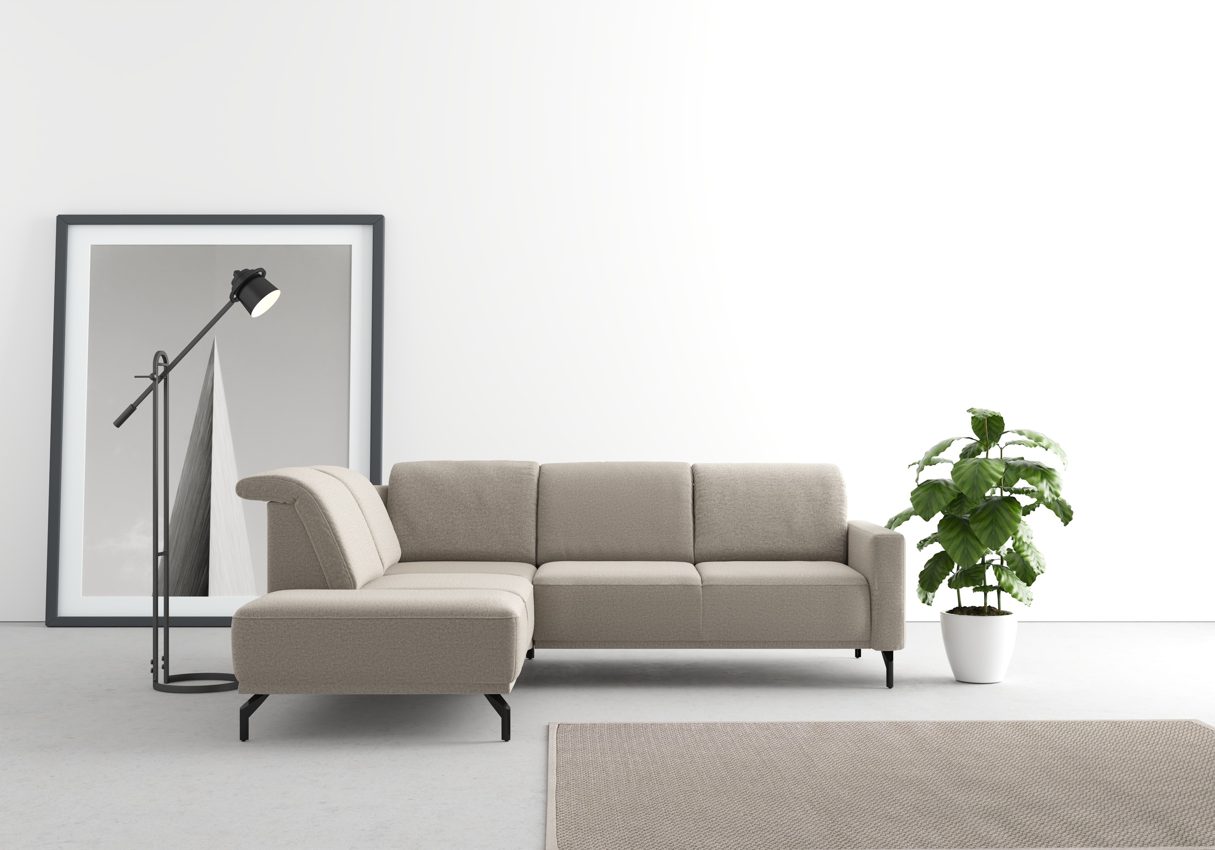 sit&more Ecksofa »Bailando L-Form«, wahlweise mit Kopfteilverstellung und Vorziehsitz, motorisch