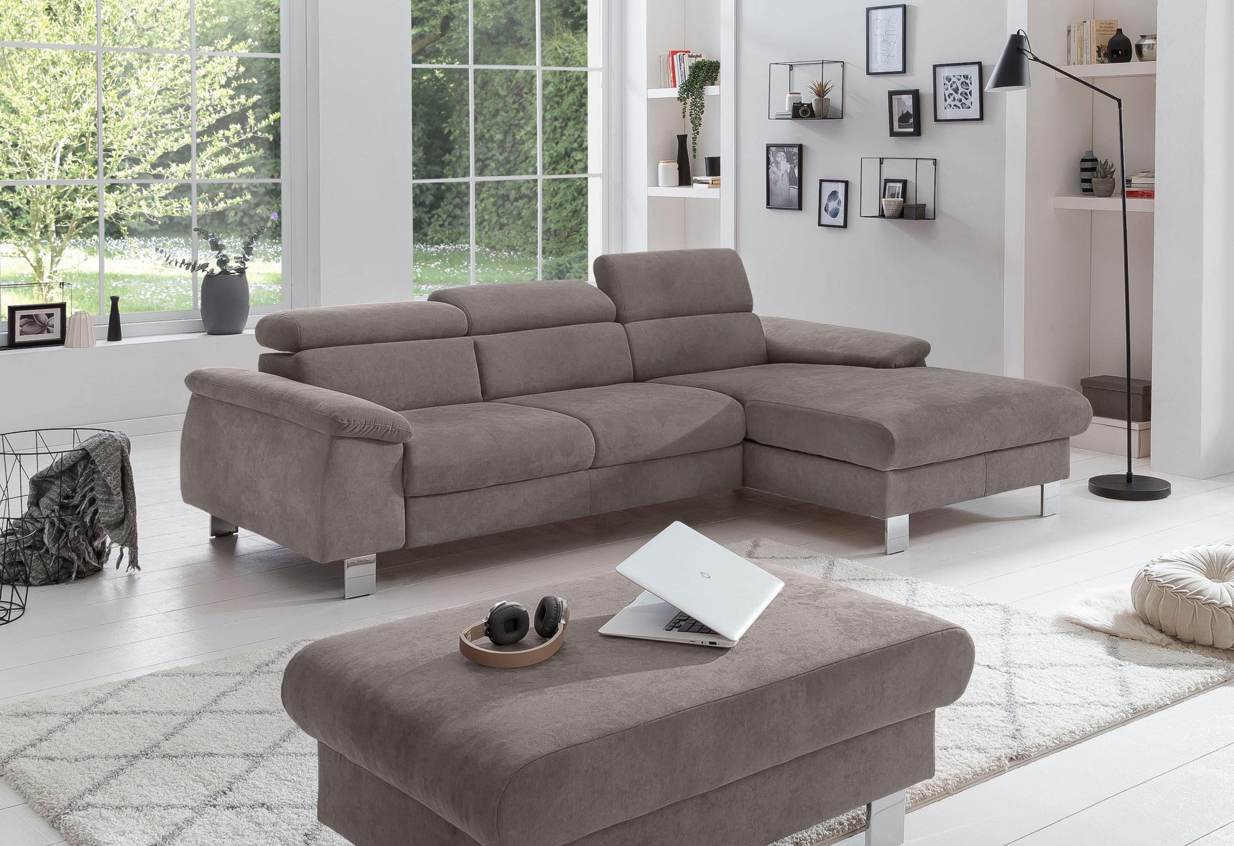 COTTA Ecksofa »Komaris L-Form, B: 244 cm« mit Kopfteilverstellung, optional günstig online kaufen