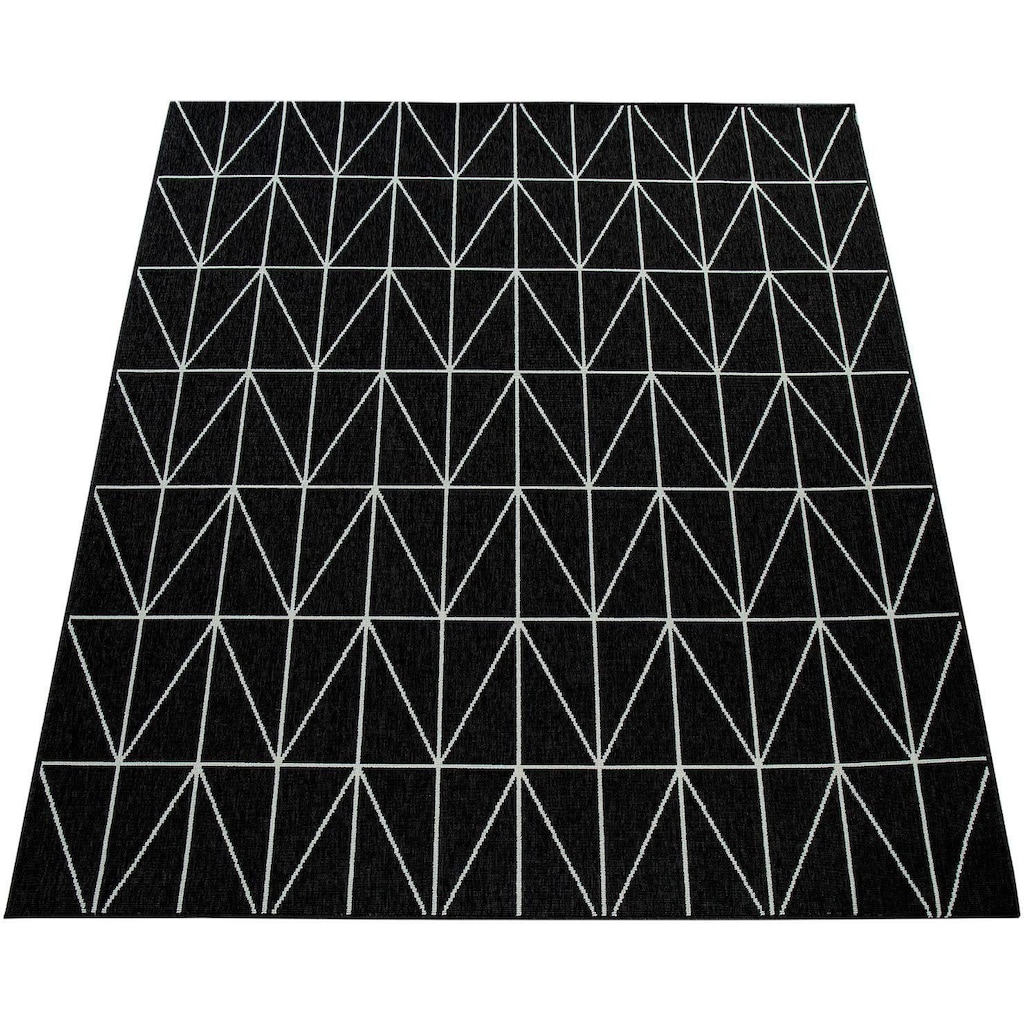 Paco Home Teppich »Brugge 224«, rechteckig, 4 mm Höhe, Flachgewebe, modernes gemetrisches Muster, In- und Outdoor geeignet, Wohnzimmer