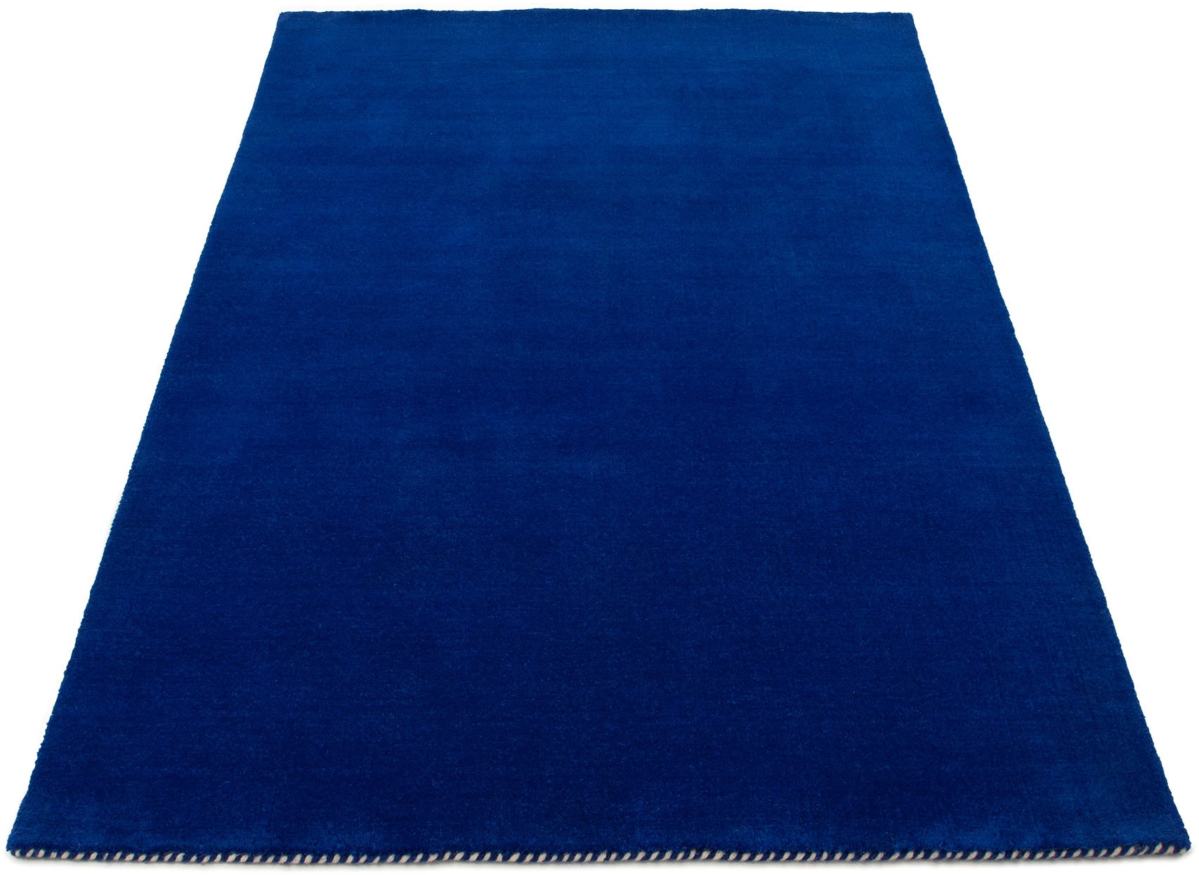 carpetfine Wollteppich »Gabbeh Lola Uni«, rechteckig, 14 mm Höhe, mit natürlichem Pflanzenmaterial von Hand gewebt, auch in Rund