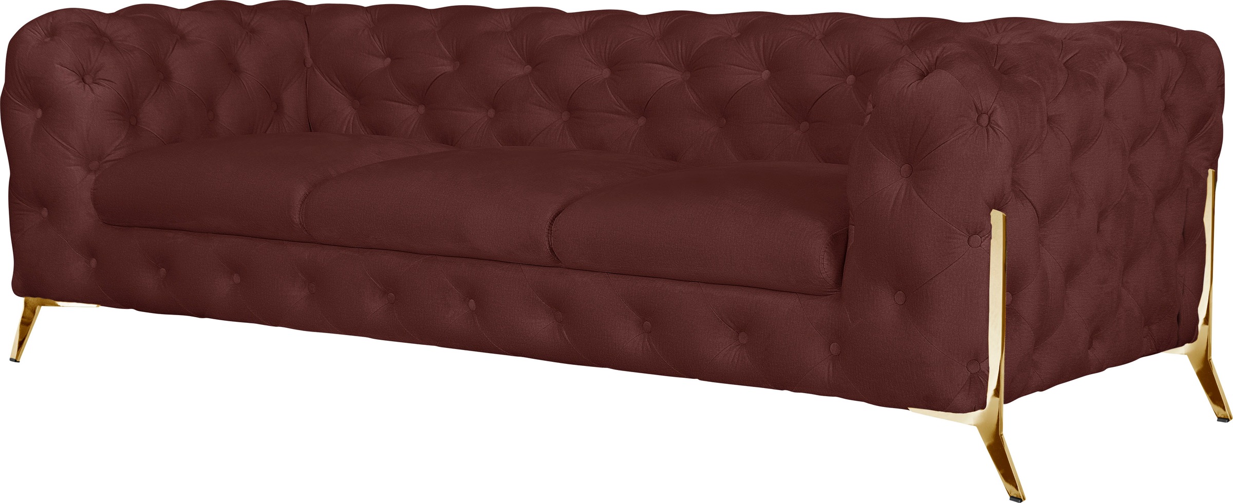 Leonique Chesterfield-Sofa »Amaury«, aufwändige Knopfheftung, moderne Chesterfield Optik, Fußfarbe wählbar