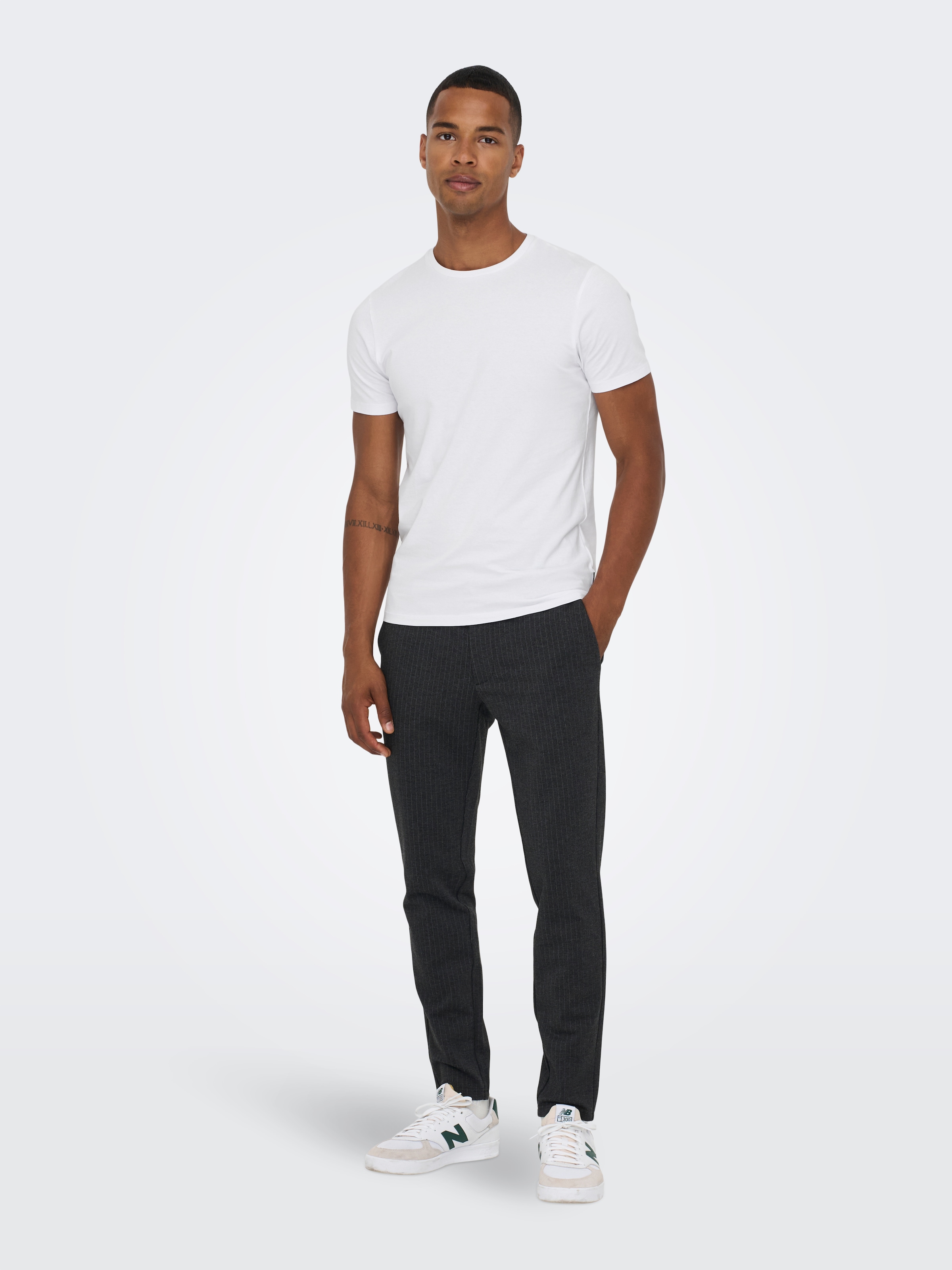 ONLY & SONS T-Shirt »ONSBASIC SLIM O-NECK 2-PACK NOOS« Packung, 2 Stk.