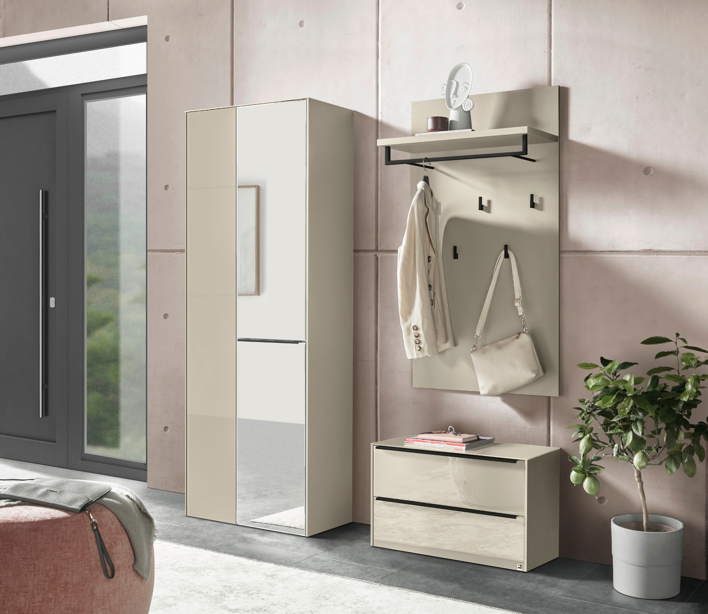 set one by Musterring Garderobenschrank »reno-Dielen« In zwei Farbvarianten, 72 x 188 x 32 cm, stilvoller Stauraum