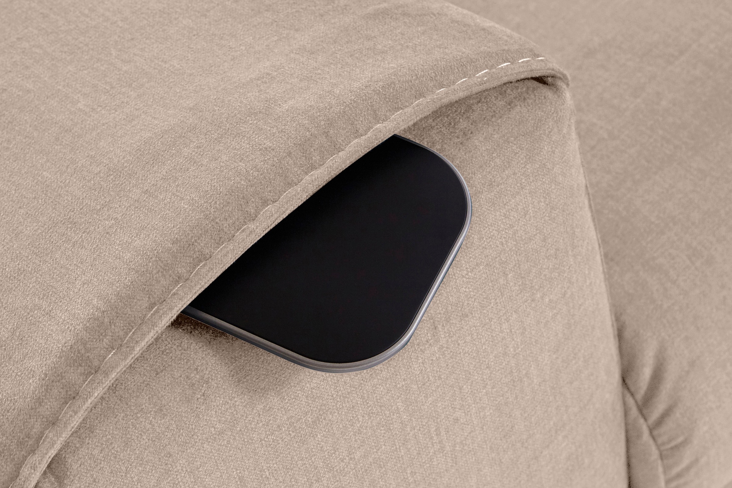 COTTA Ecksofa »Morven L-Form mit Kopfteilverstellung«, wahlweise mit Bettfunktion, Bettkasten & Wireless-Charger