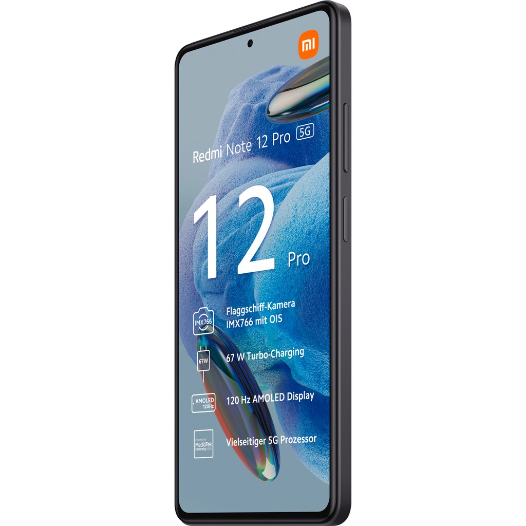 Xiaomi Smartphone »Redmi Note 12 Pro 5G 8GB+128GB«, Schwarz, 16,94 cm/6,67 Zoll, 128 GB Speicherplatz, 50 MP Kamera