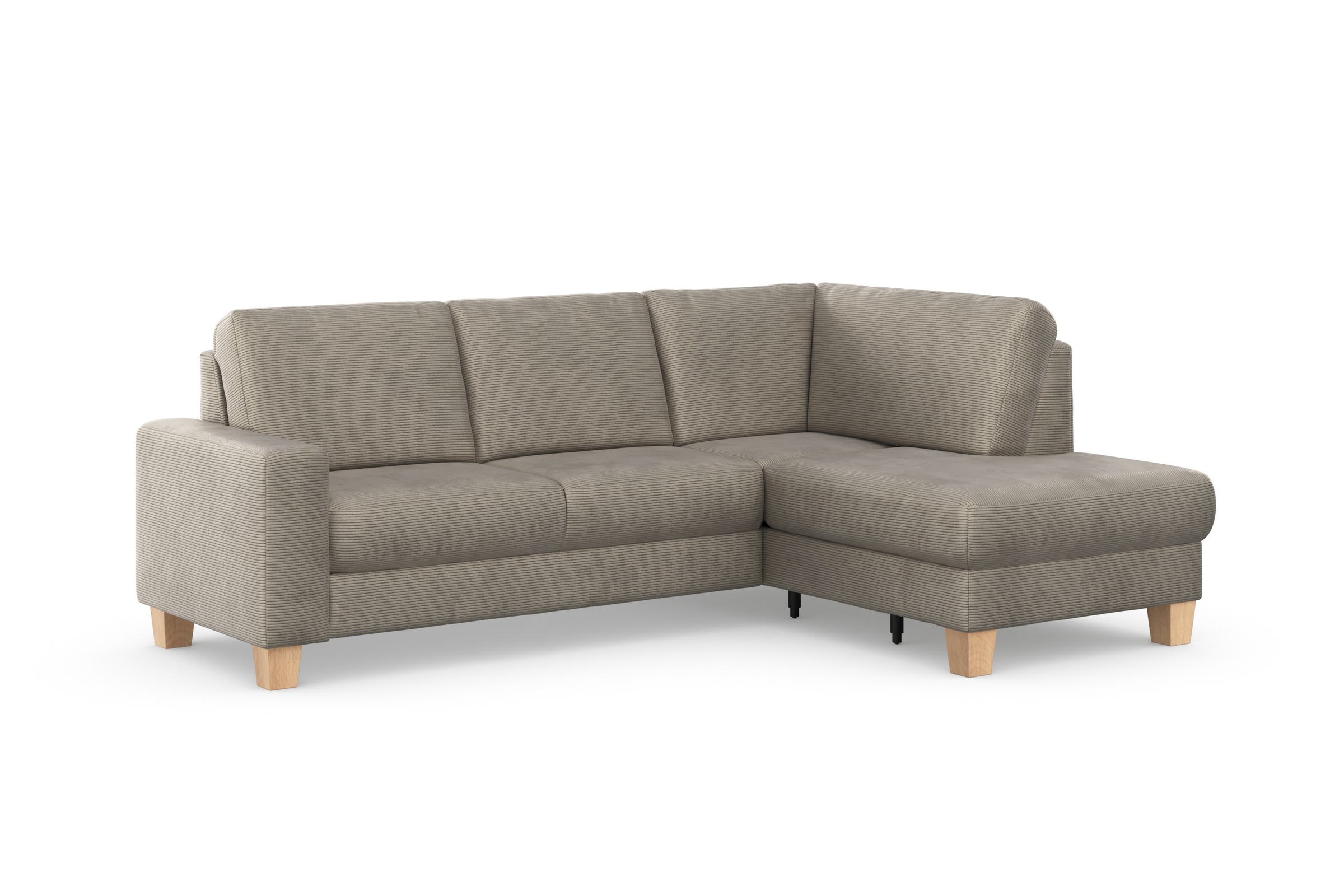 Home affaire Ecksofa »Summer L-Form«, mit Ottomane, wahlweise mit Bettfunktion und Bettkasten, Cord-Bezug