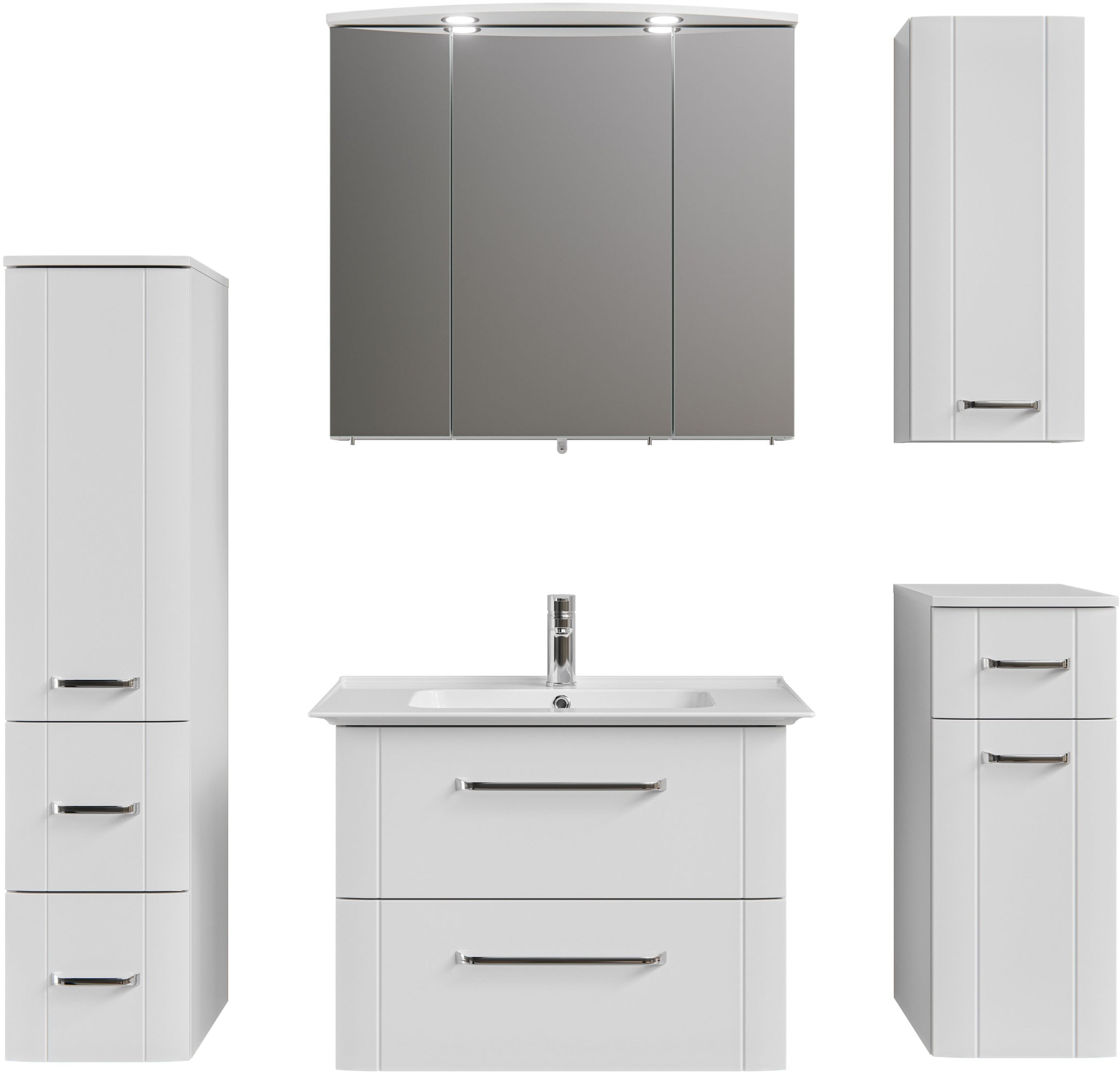 Saphir Badmöbel-Set »Serie 3006 5-teilig Keramik-Waschtisch mit Spiegelschr günstig online kaufen