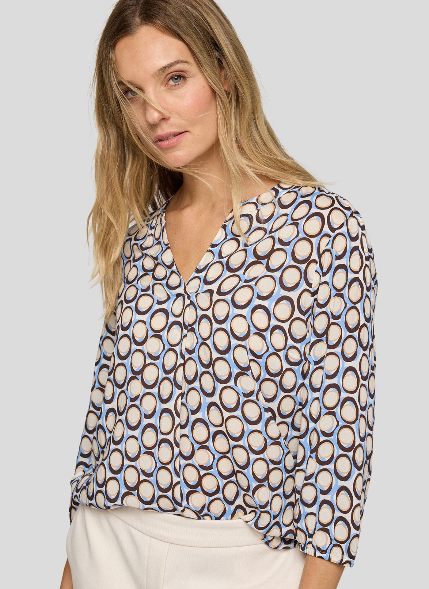 Rabe Druckbluse 3/4-Arm, mit grafischem Muster