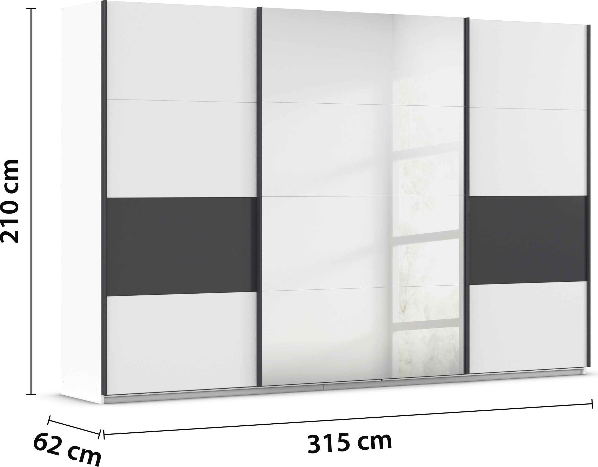 rauch Schwebetürenschrank »Kleiderschrank Schrank Garderobe CORTONA«, inkl. Inneneinteilung, 2 Stoffboxen und zusätzlichen Einlegeböden