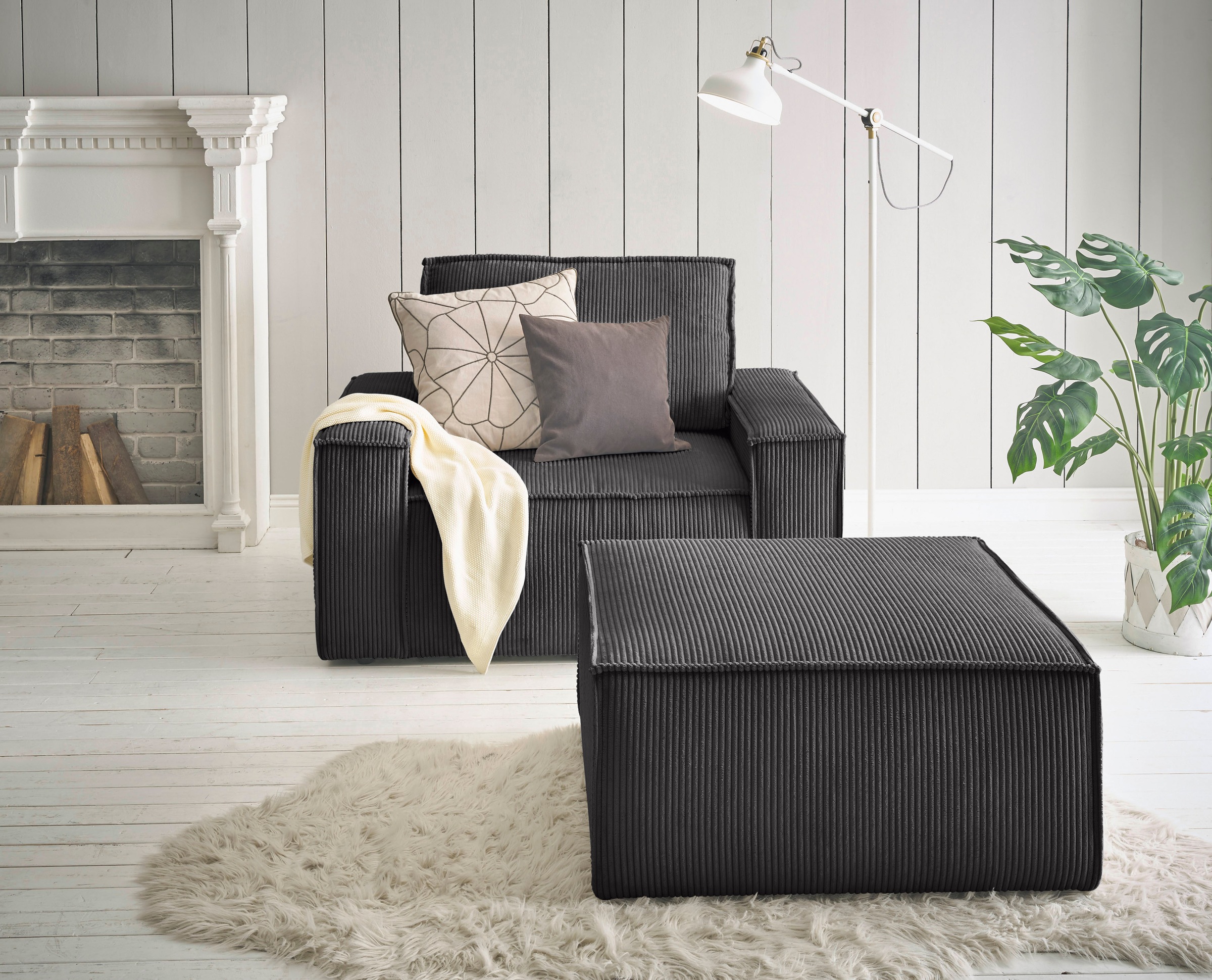 Home affaire Sessel »SHERWOOD« Loveseat und Hocker im Set, passend zur Pols günstig online kaufen