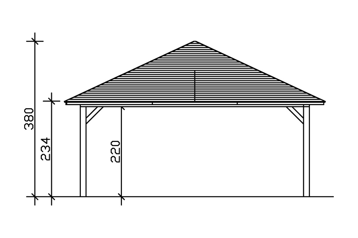 Skanholz Doppelcarport »Taunus«, 530 cm, braun