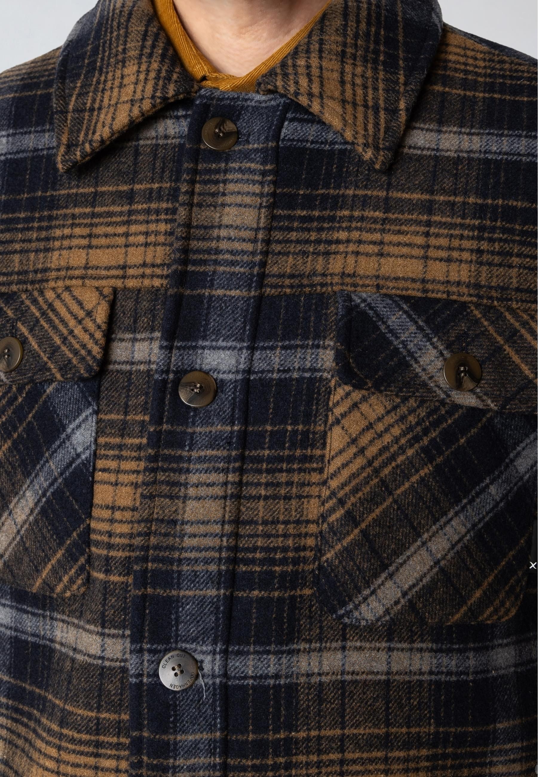 Clean Cut Copenhagen Allwetterjacke »Clean Cut Copenhagen Luke Check Wool Jacket« 1 Stk. tlg. ohne Kapuze