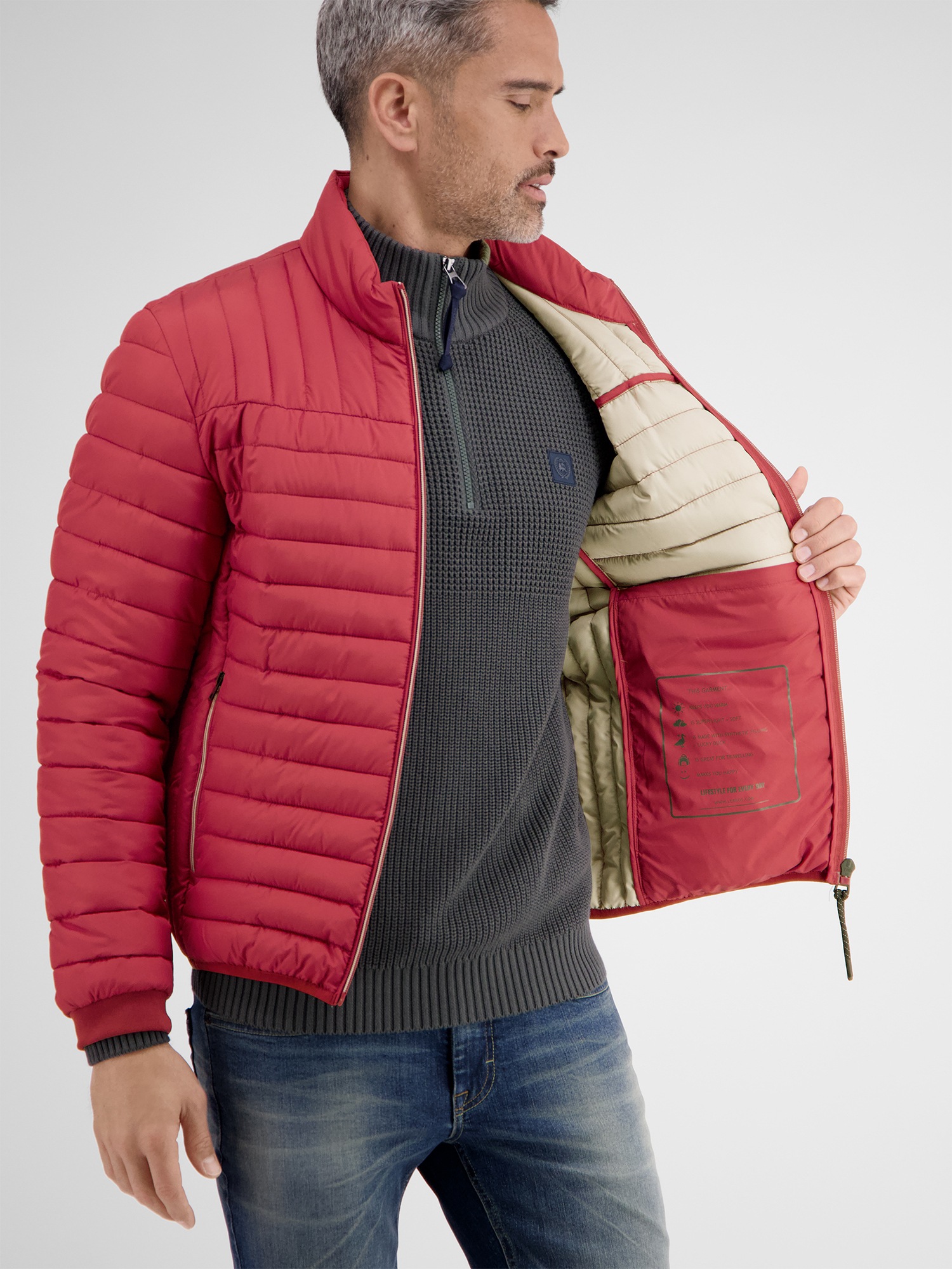 LERROS Steppjacke »LERROS Leichter Herren Steppblouson« ohne Kapuze Keine Angabe