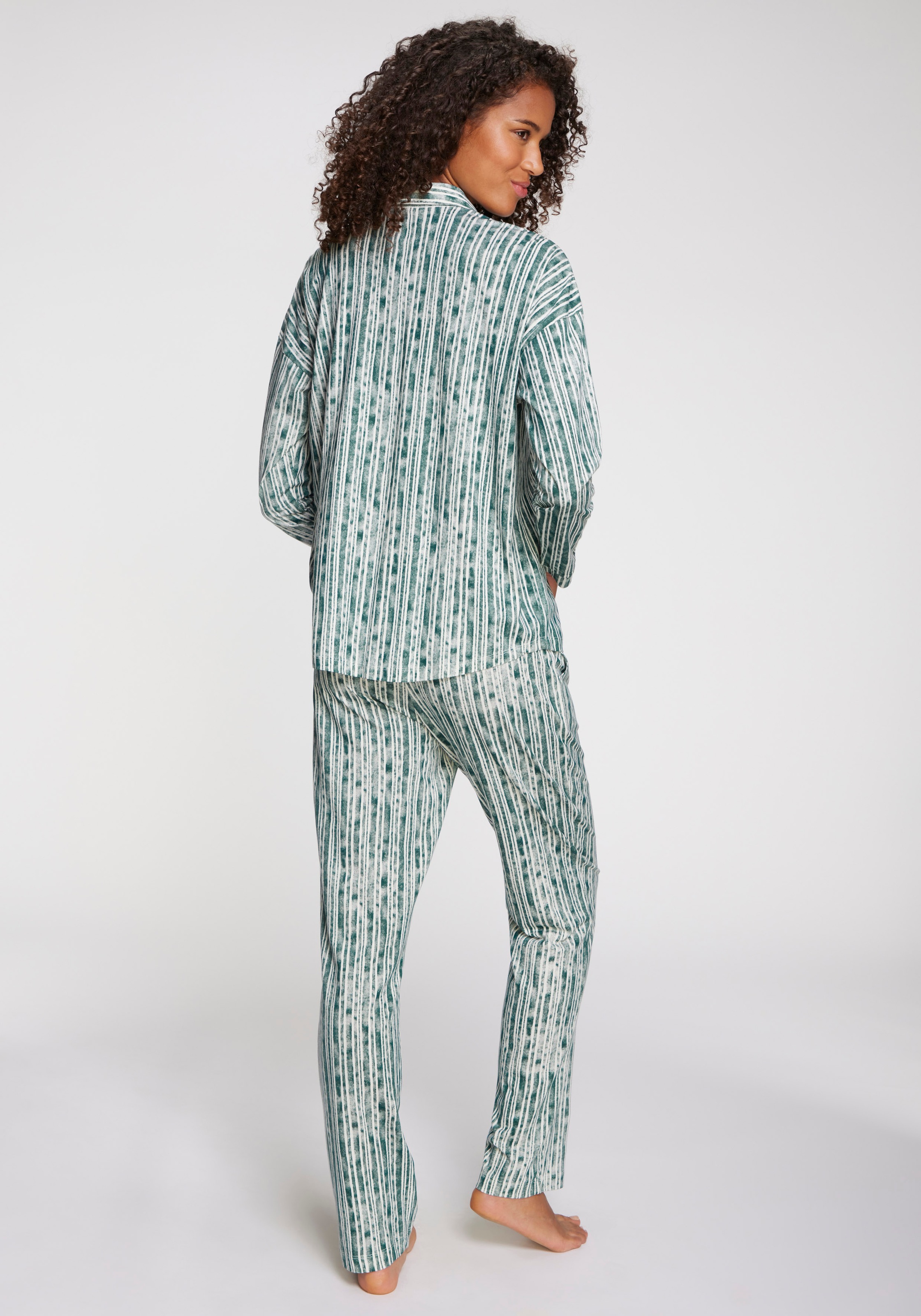 Vivance Dreams Pyjama, (2 tlg.), Mit schönem Streifenmuster