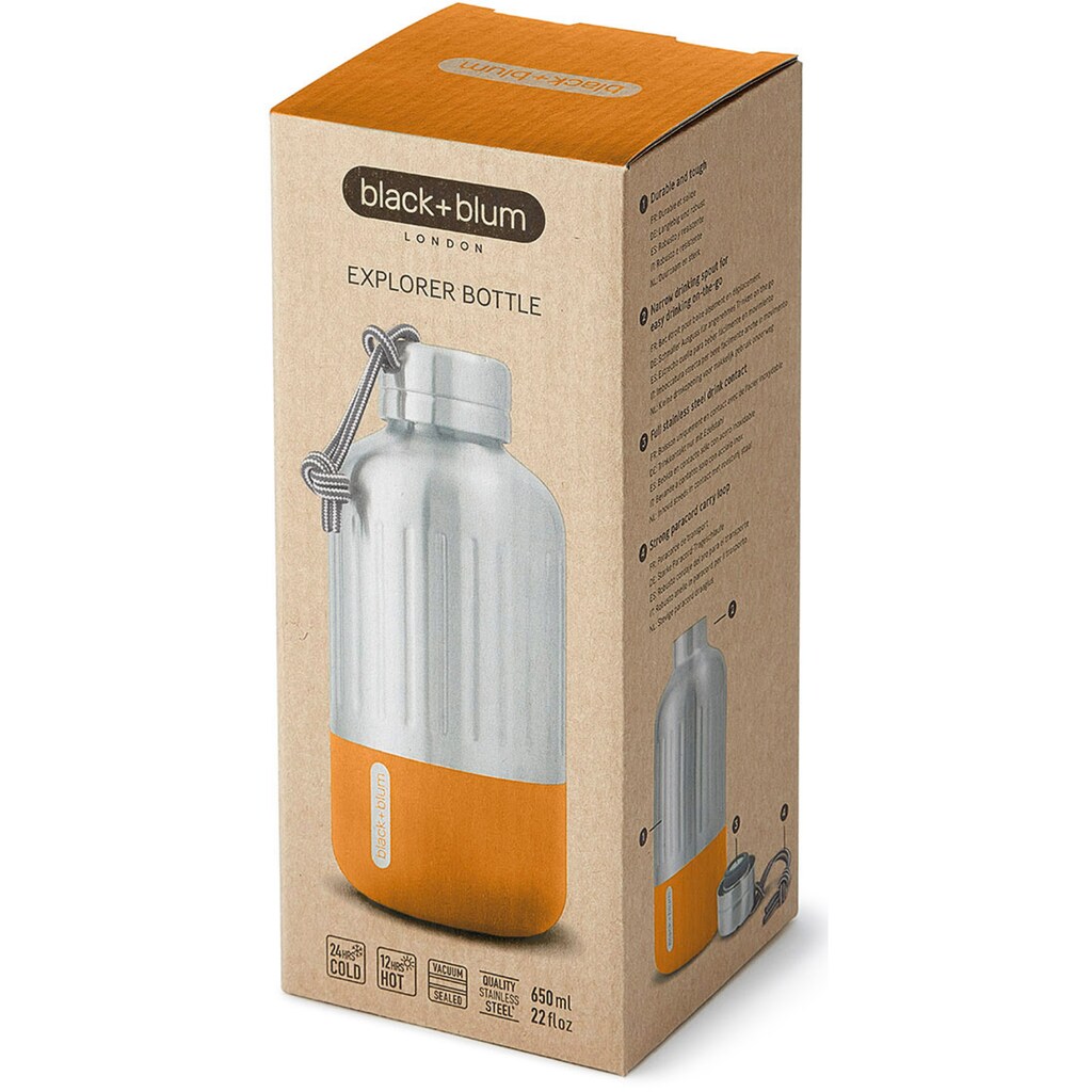 black+blum Isolierflasche »Explorer«, (1 tlg.), Edelstahl, 650 ml