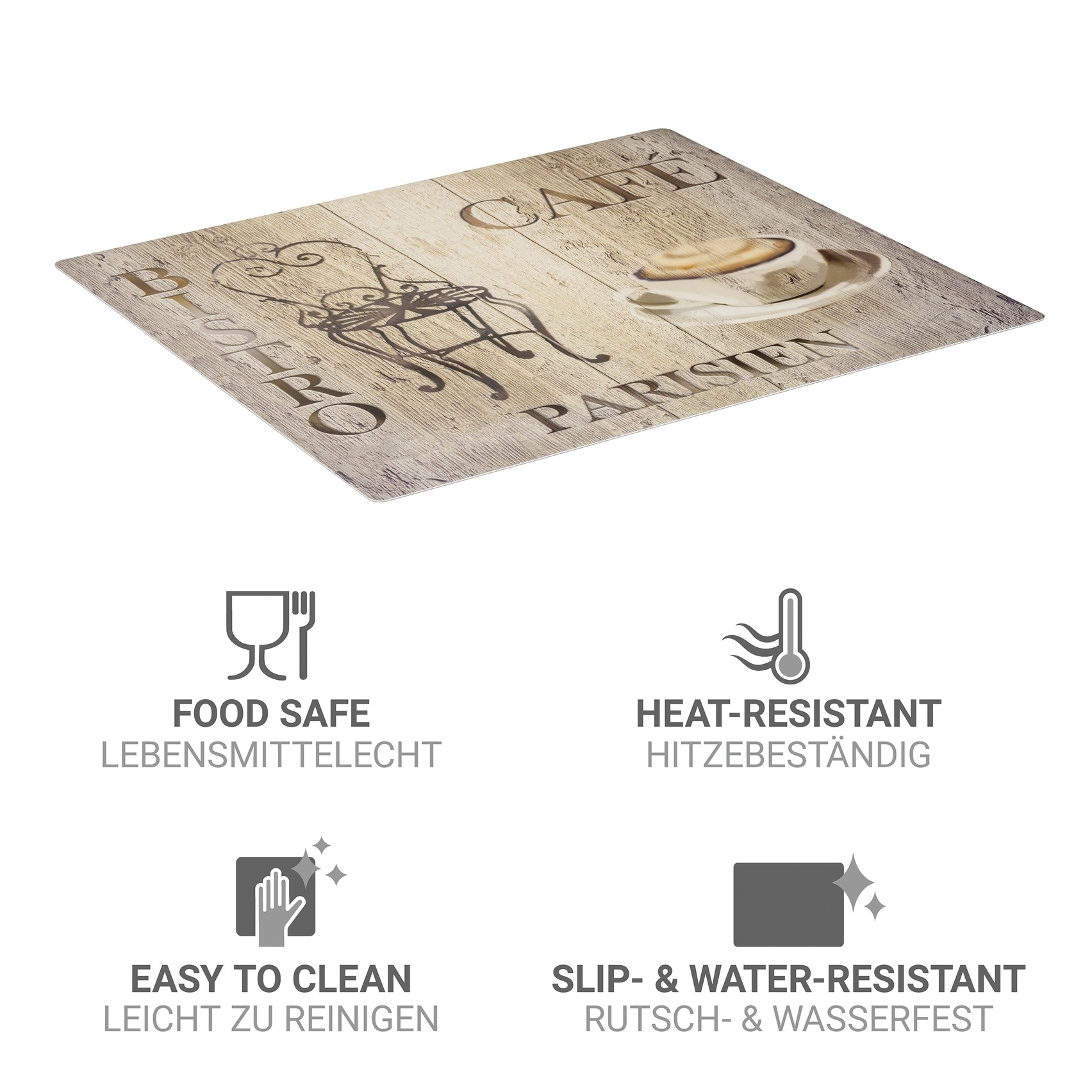 WENKO Herd-Abdeckplatte »Modell Bistro« Schutzmatte, Abdeckmatte für Kochfelder, Induktionsschutzmatte