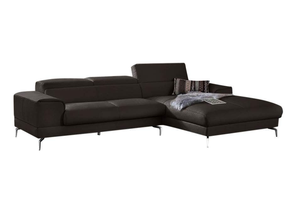 W.SCHILLIG Ecksofa »piedroo, Designsofa mit tollem Sitzkomfort, bequem und elegant, L-Form«, Kopfteilverstellung, wahlweise mit Sitztiefenverstellung, Breite 303cm