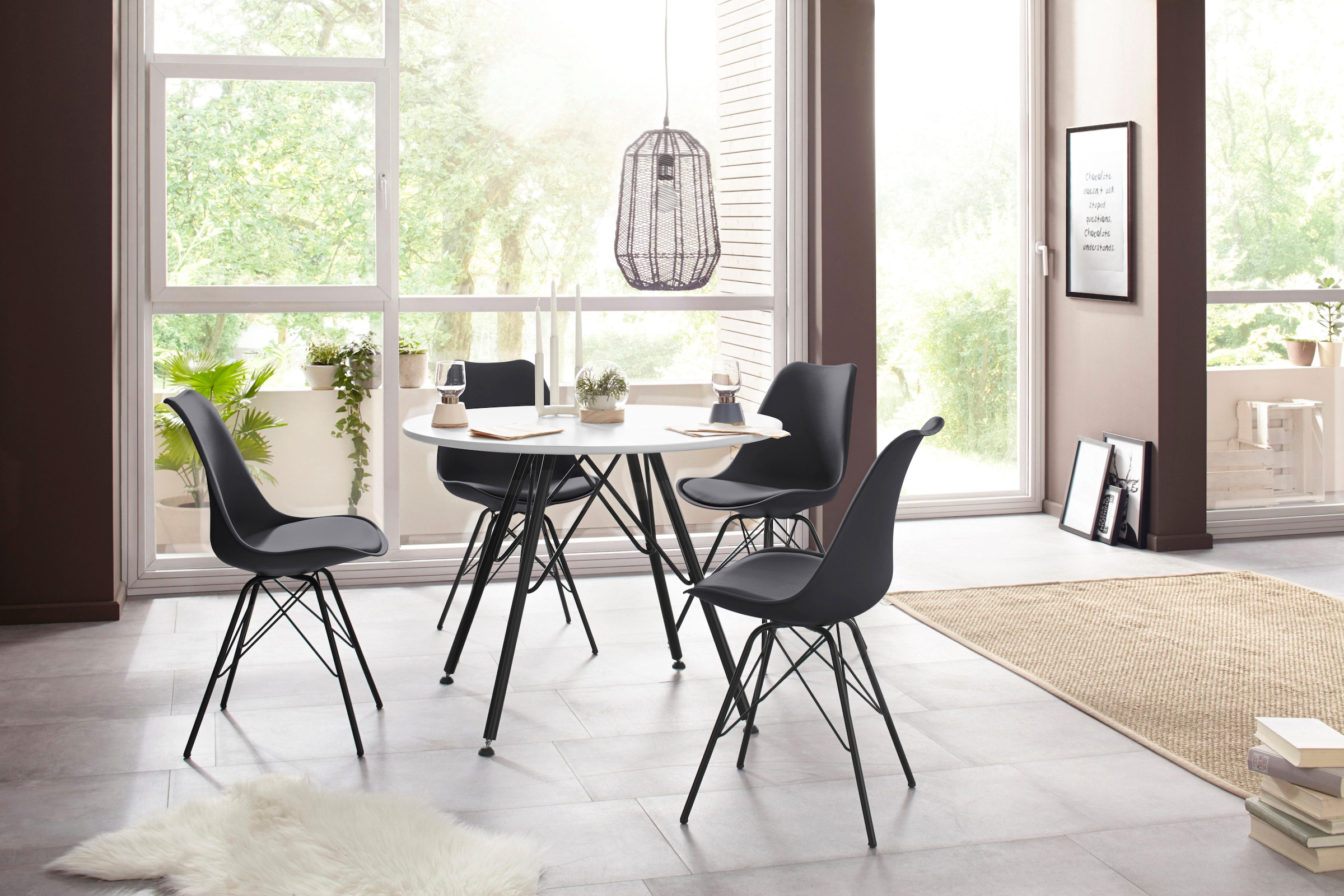 Homexperts 4-Fußstuhl »Ursel 01«, (Set), 2 St., Kunstleder, Sitzschale mit  Sitzkissen in Kunstleder online kaufen