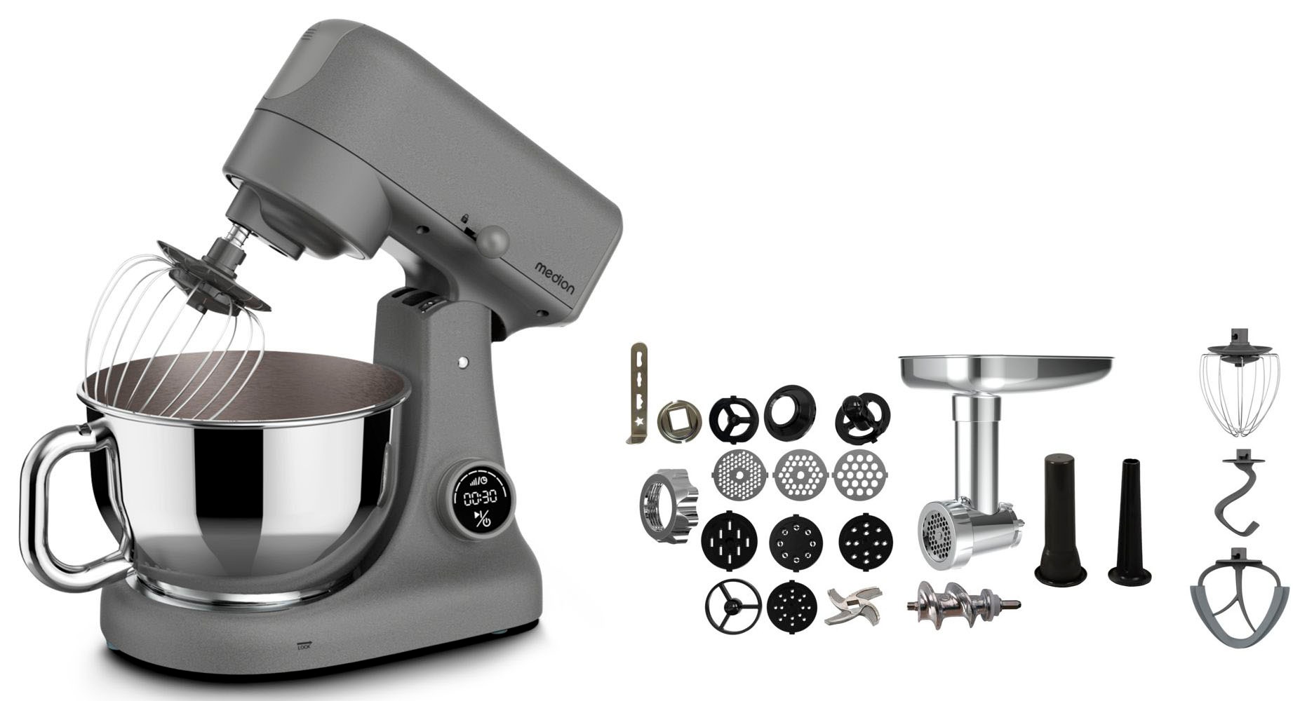 Medion® Küchenmaschine »MD 12600, 8 Geschwindigkeitsstufen, Impulsfunktion, günstig online kaufen