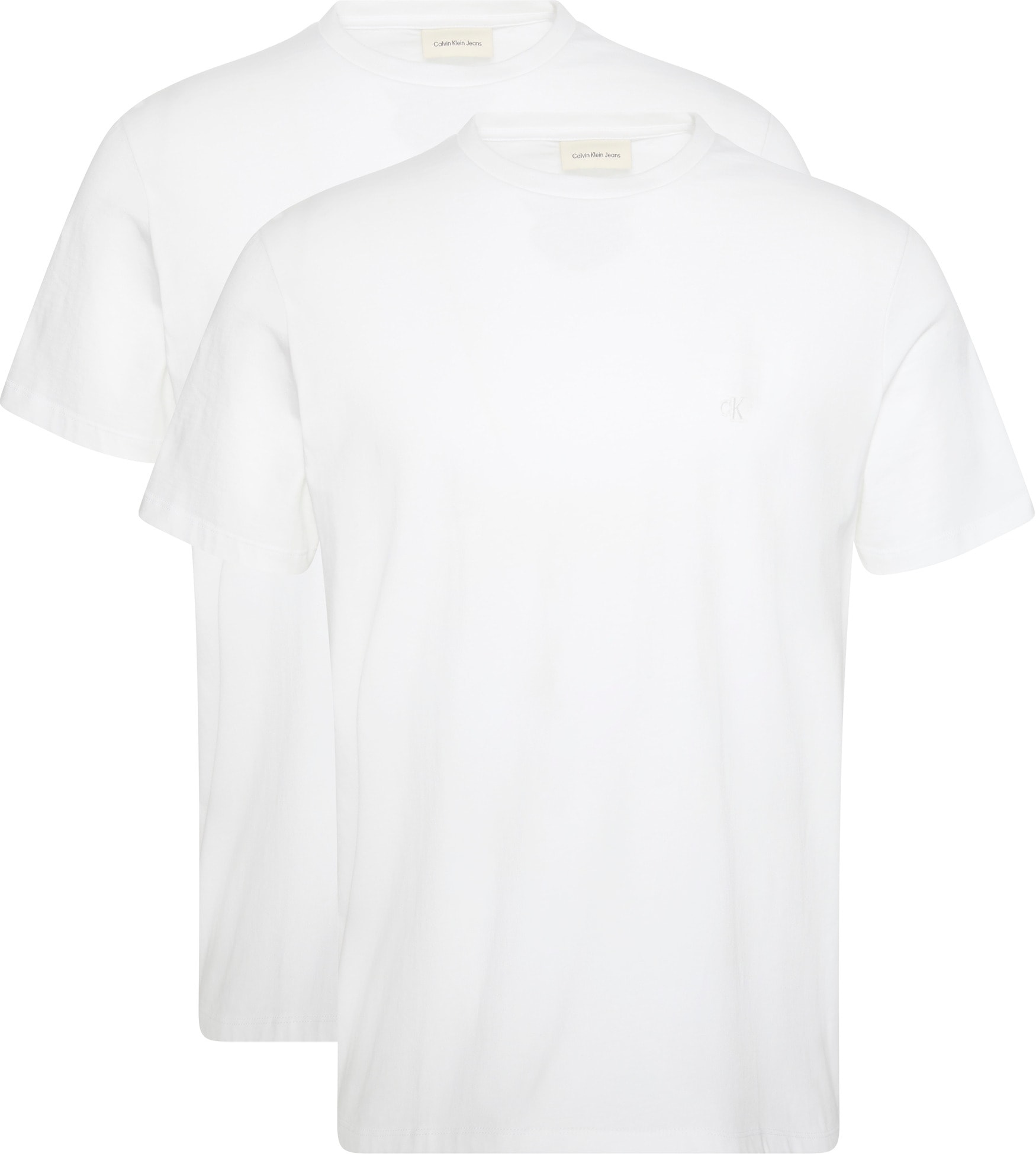 Calvin Klein T-Shirt »2 Pack SS STRETCH COTTON SLIM TEE«, 2 Stk. Rundhalsausschnitt, slim fit

