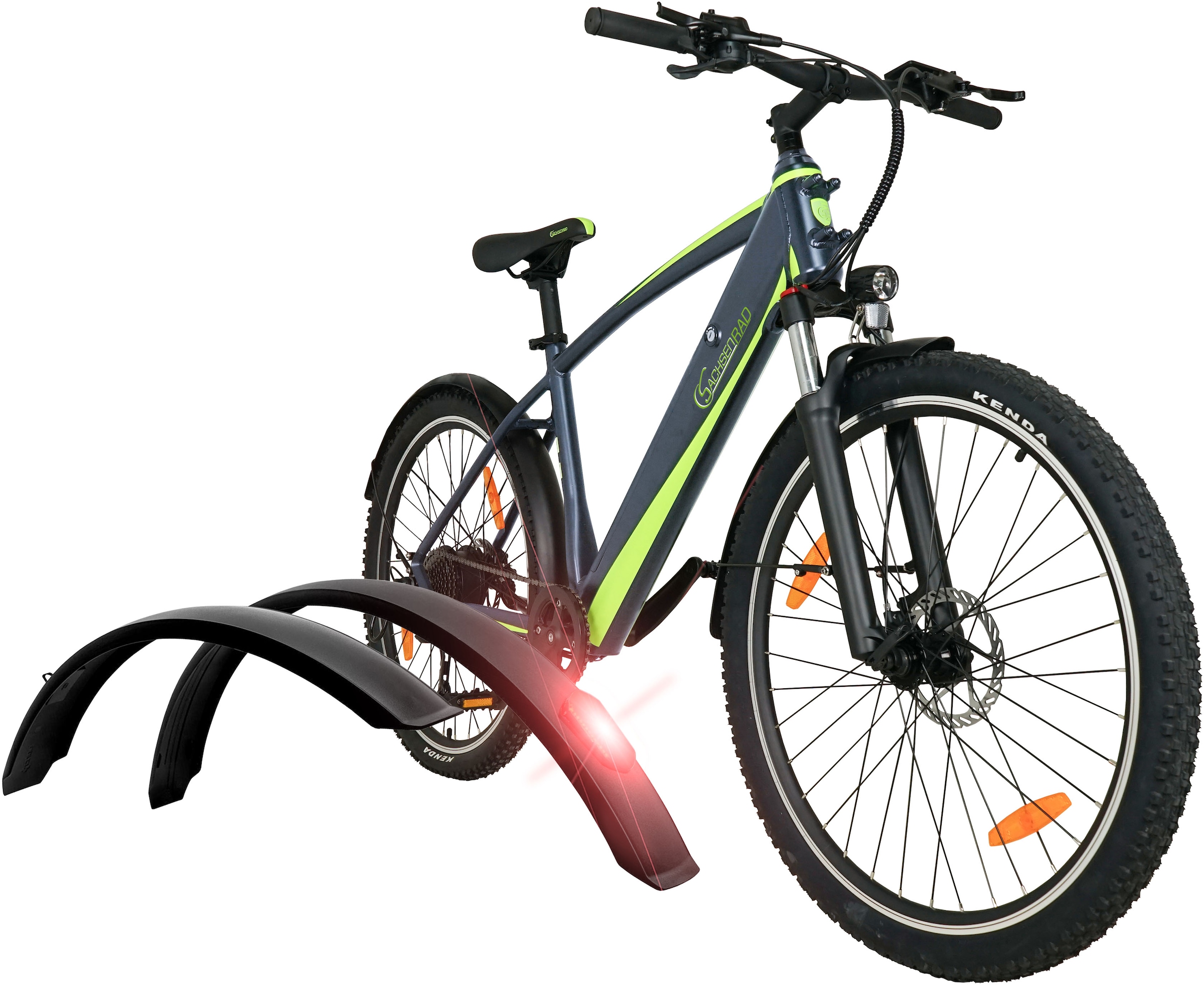 SachsenRad E-Bike »R8 Flex III«, 9 Gang, Shimano, Shimano Altus, Heckmotor 250 W, (mitgeliefertes, optionales Schutzblech mit integriertem Rücklicht), LCD-Steuerdisplay, Fahrmodus Pedelec, LED-
Beleuchtung