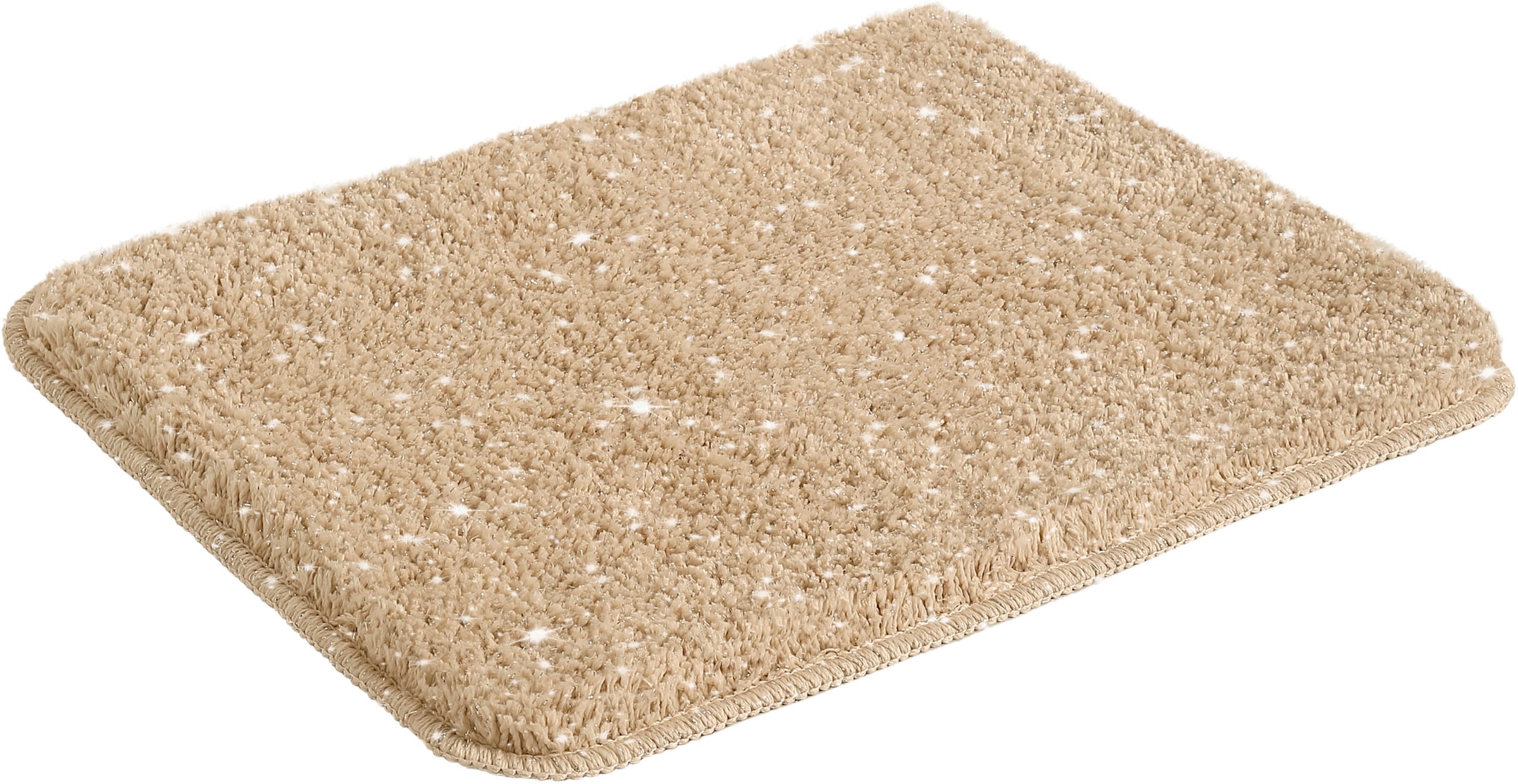 my home Badematte »Glitzer«, rutschhemmend beschichtet, fußbodenheizungsgeeignet-schnell trocknend-strapazierfähig, Badteppich, Akzente durch Glitzer-Garn