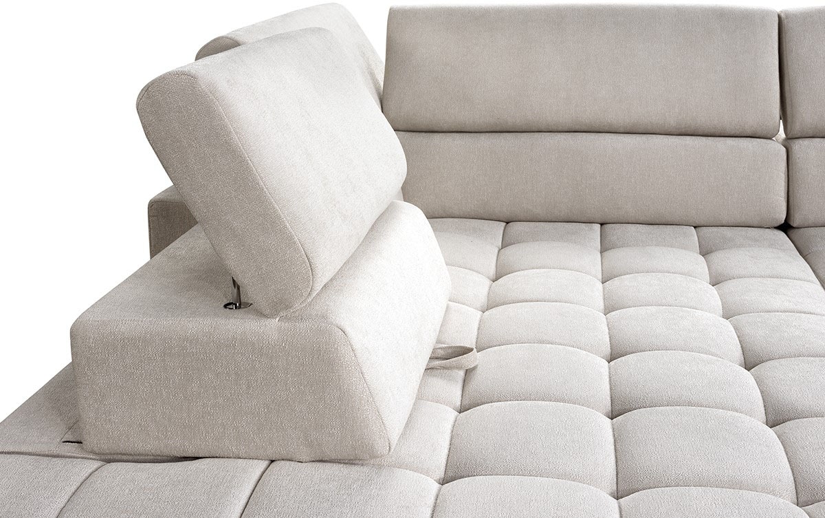 exxpo - sofa fashion Ecksofa »Elianos, hoher Sitzkomfort, aufwendige Kreuzsteppung im Sitz, L-Form« Kopfteile & Sitztiefe verstellbar, ohne Bettfunktion