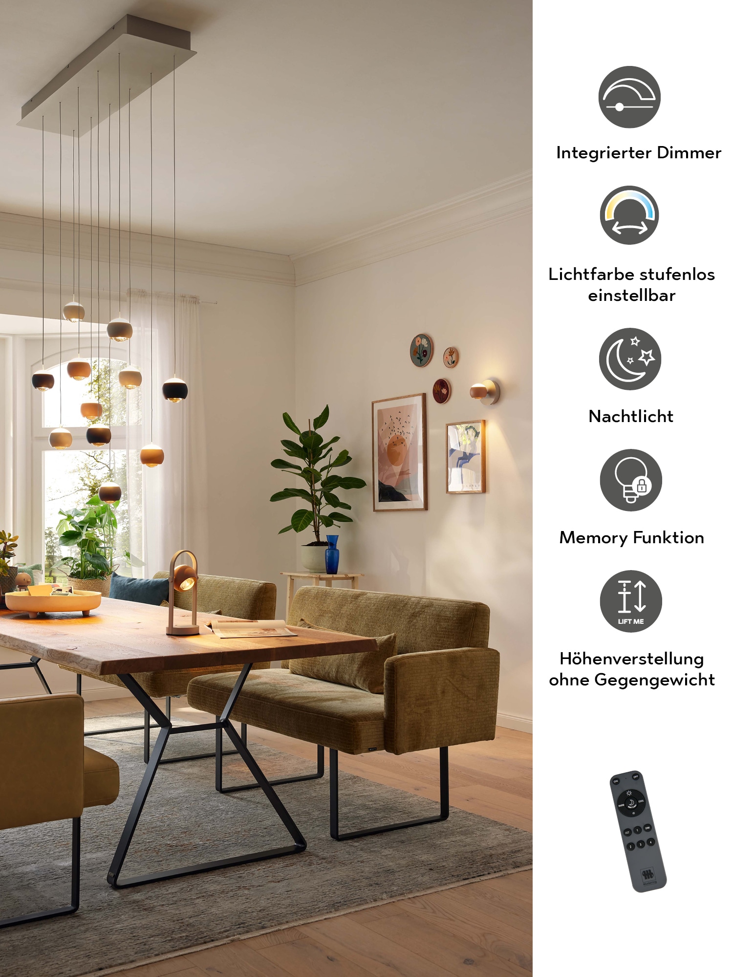 Musterring LED Wandleuchte »CANNON, 1-flammige LED Wandlampe 5W 500Lumen 2300-4000K CCT« LED-Board 1 Stk. Farbwechsler | warmweiß - kaltweiß mit Fernbedienung, schwenkbares up-and-down Licht dimmbar Memory