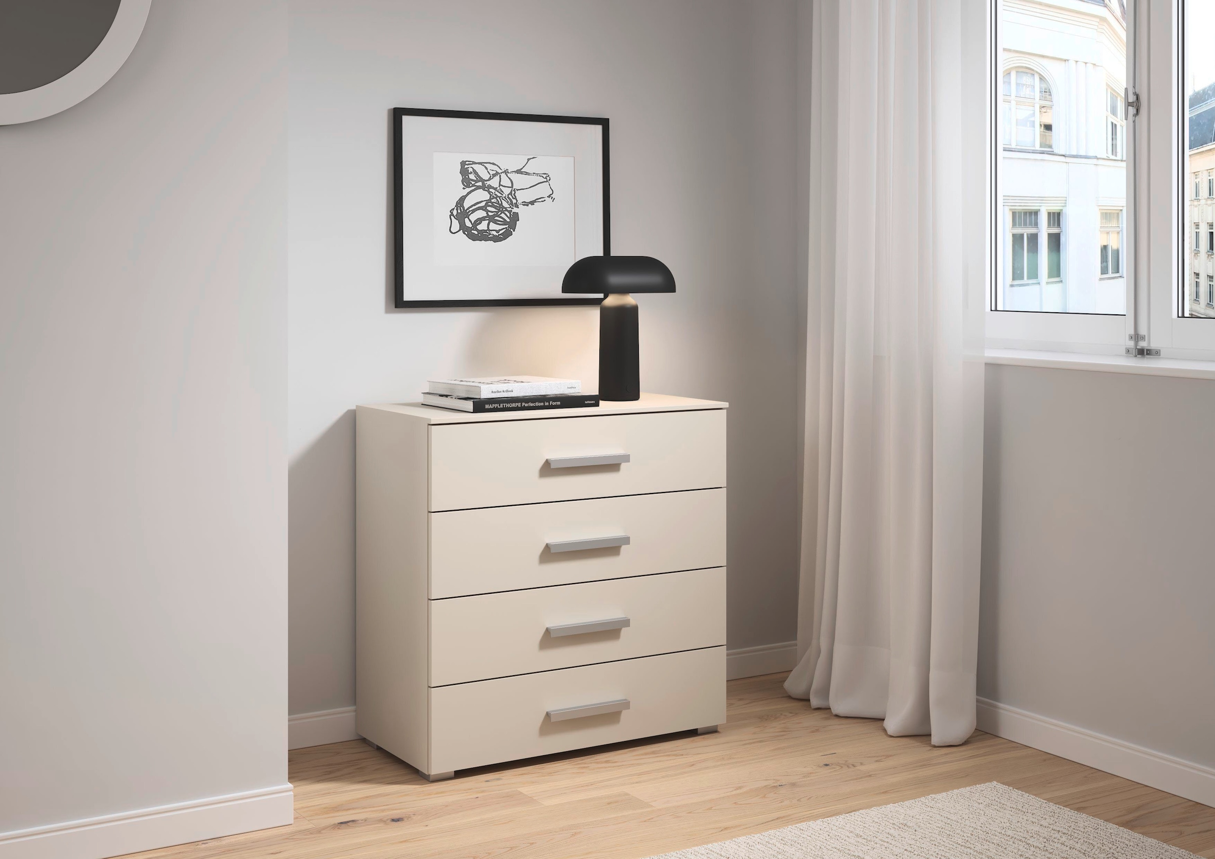 rauch Schubkastenkommode »Sideboard Kommode Schubkastenkommode KOLUNA mit Dekorfront«, (Breite 80 cm), vier große und geräumige Schubladen mit viel Stauraum MADE IN GERMANY