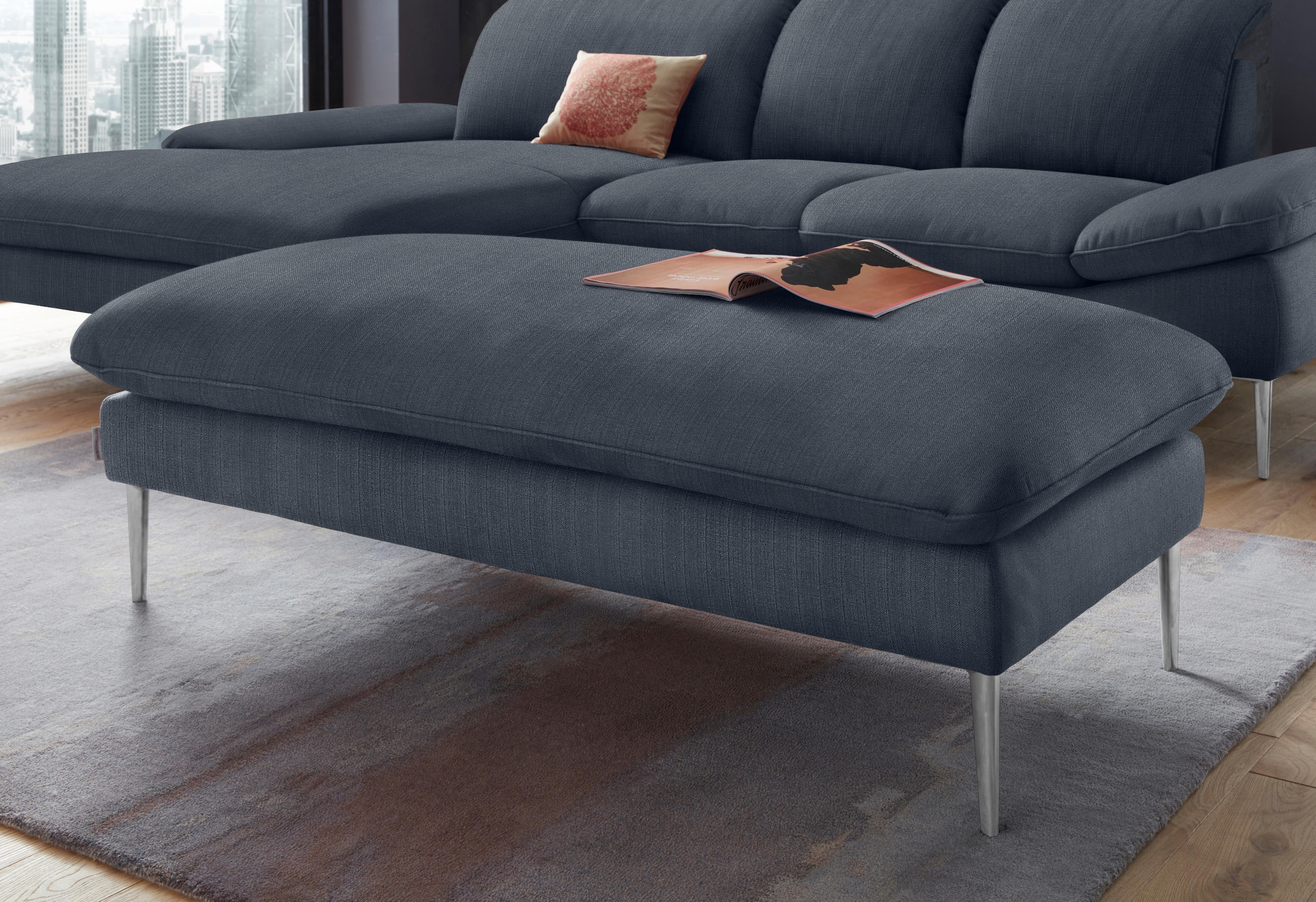 W.SCHILLIG Hocker "enjoy&MORE", Füße Chrom glänzend, Breite 151 cm günstig online kaufen